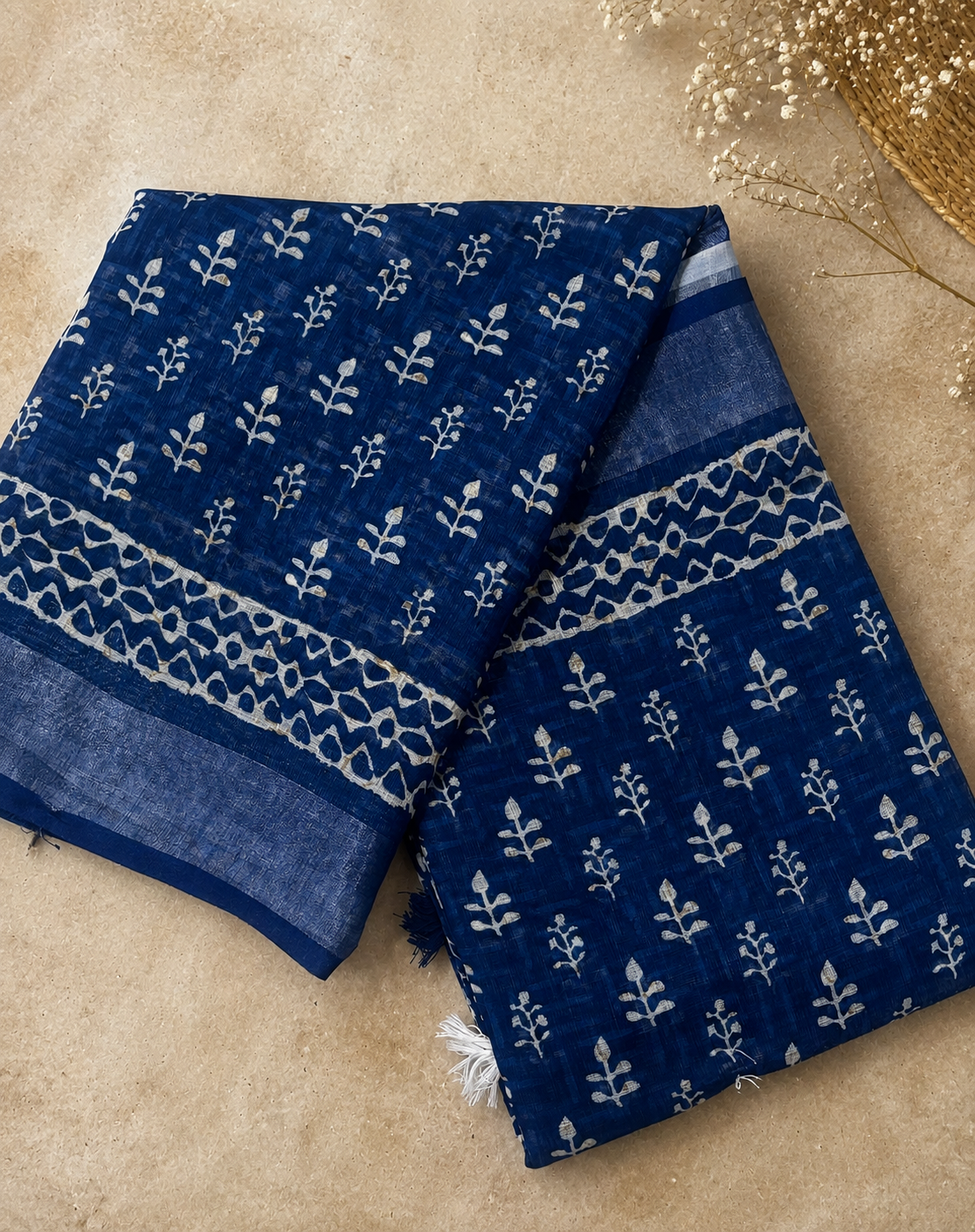 Vatika linen cotton saree