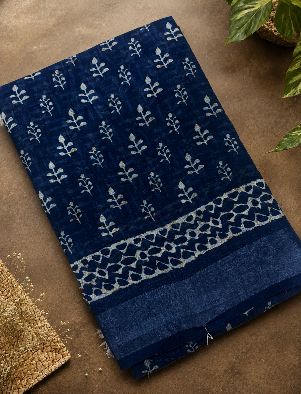 Vatika linen cotton saree