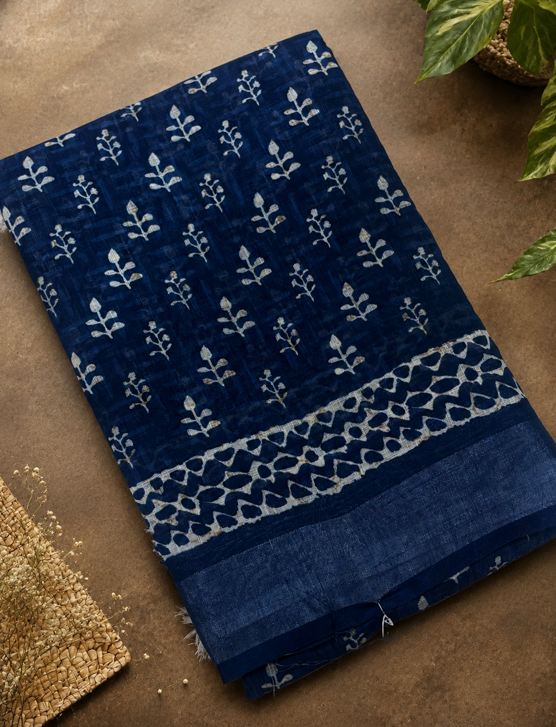 Vatika linen cotton saree