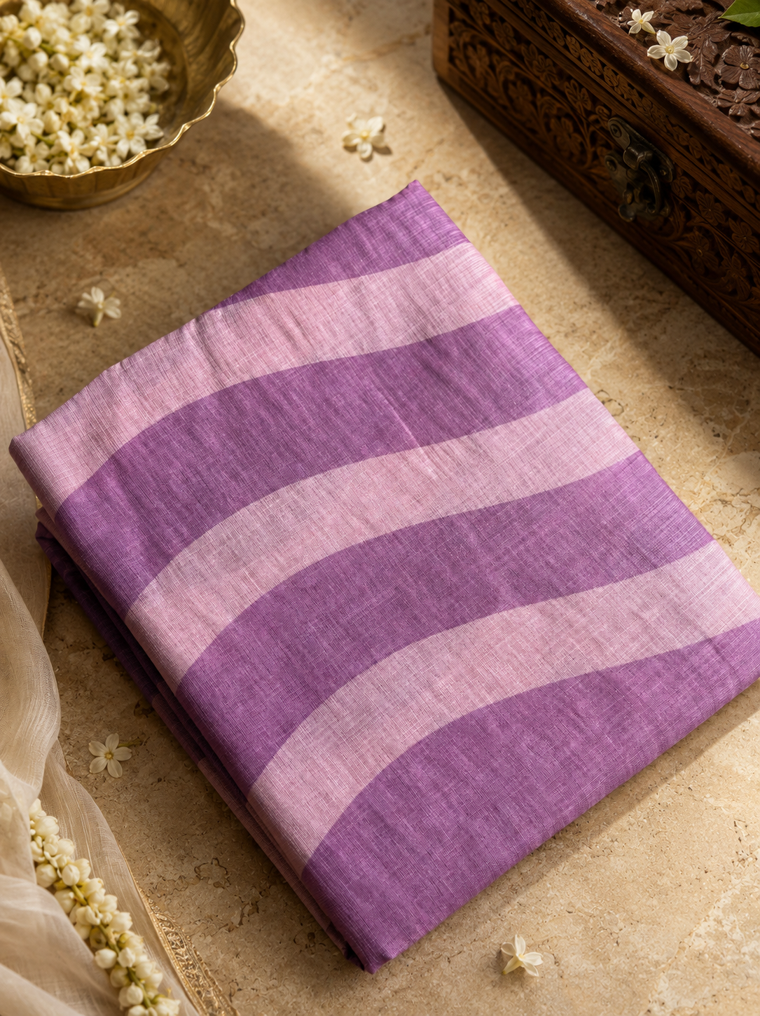 Rekha linen cotton saree
