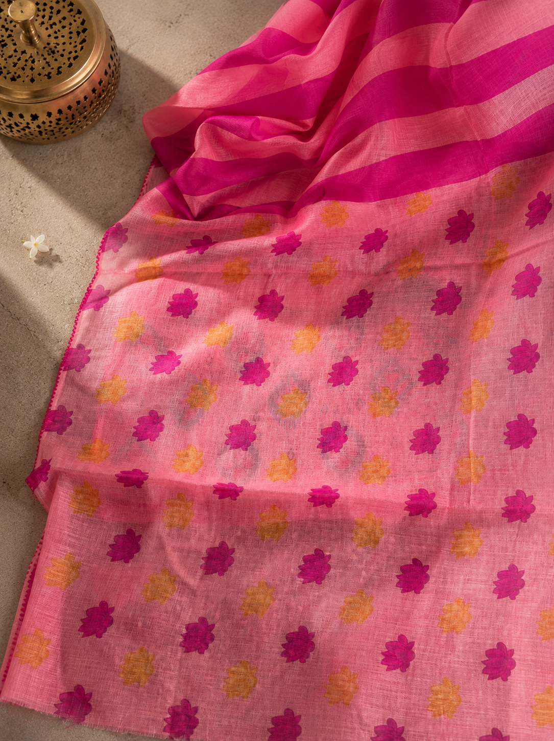 Rekha linen cotton saree