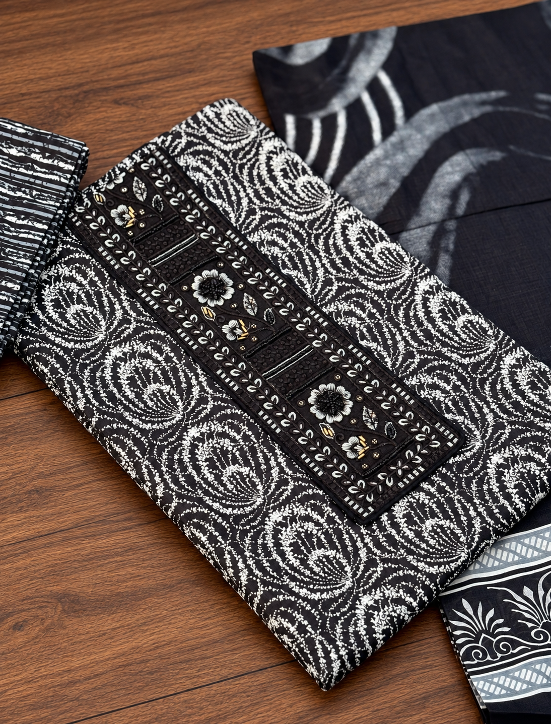 Black unstitched suit