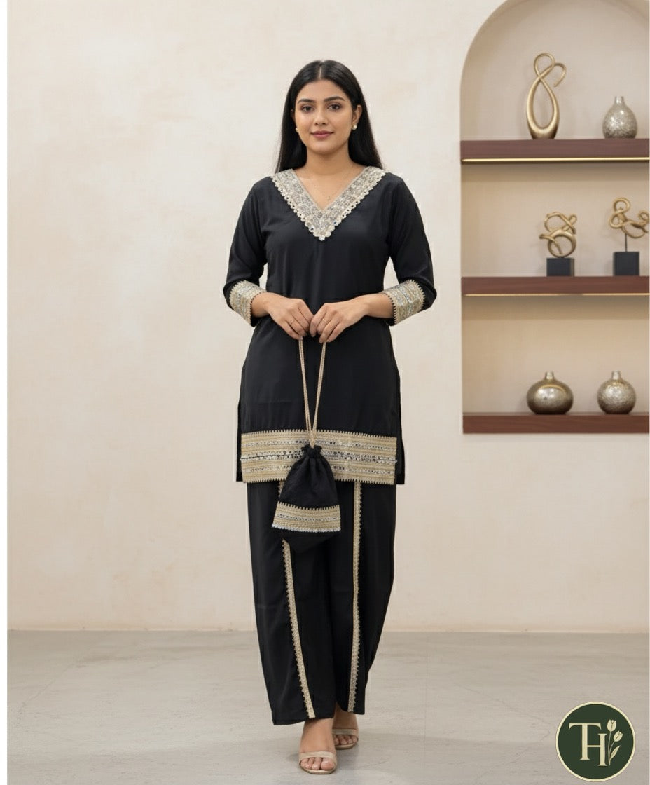 BLACK POTLI CORD SET