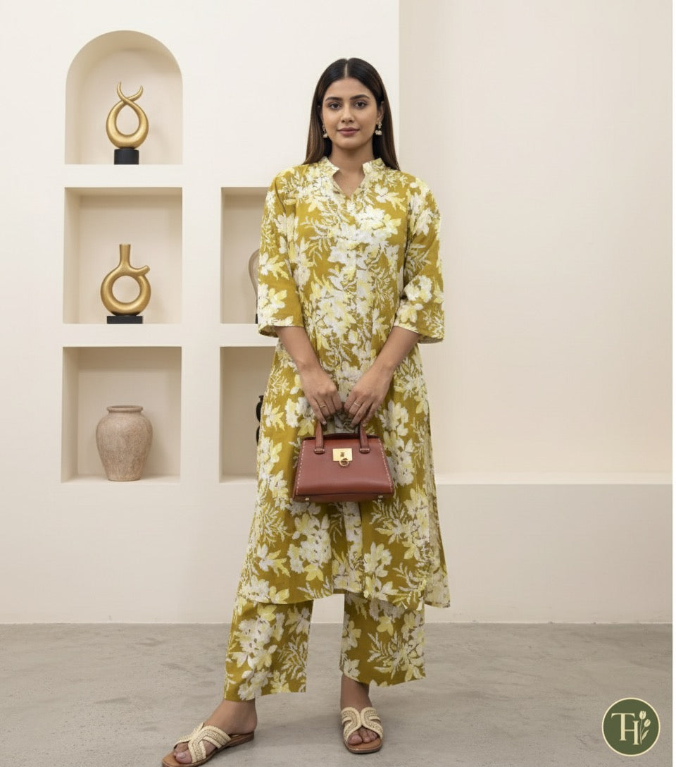 Rozana Cord Set - yellow