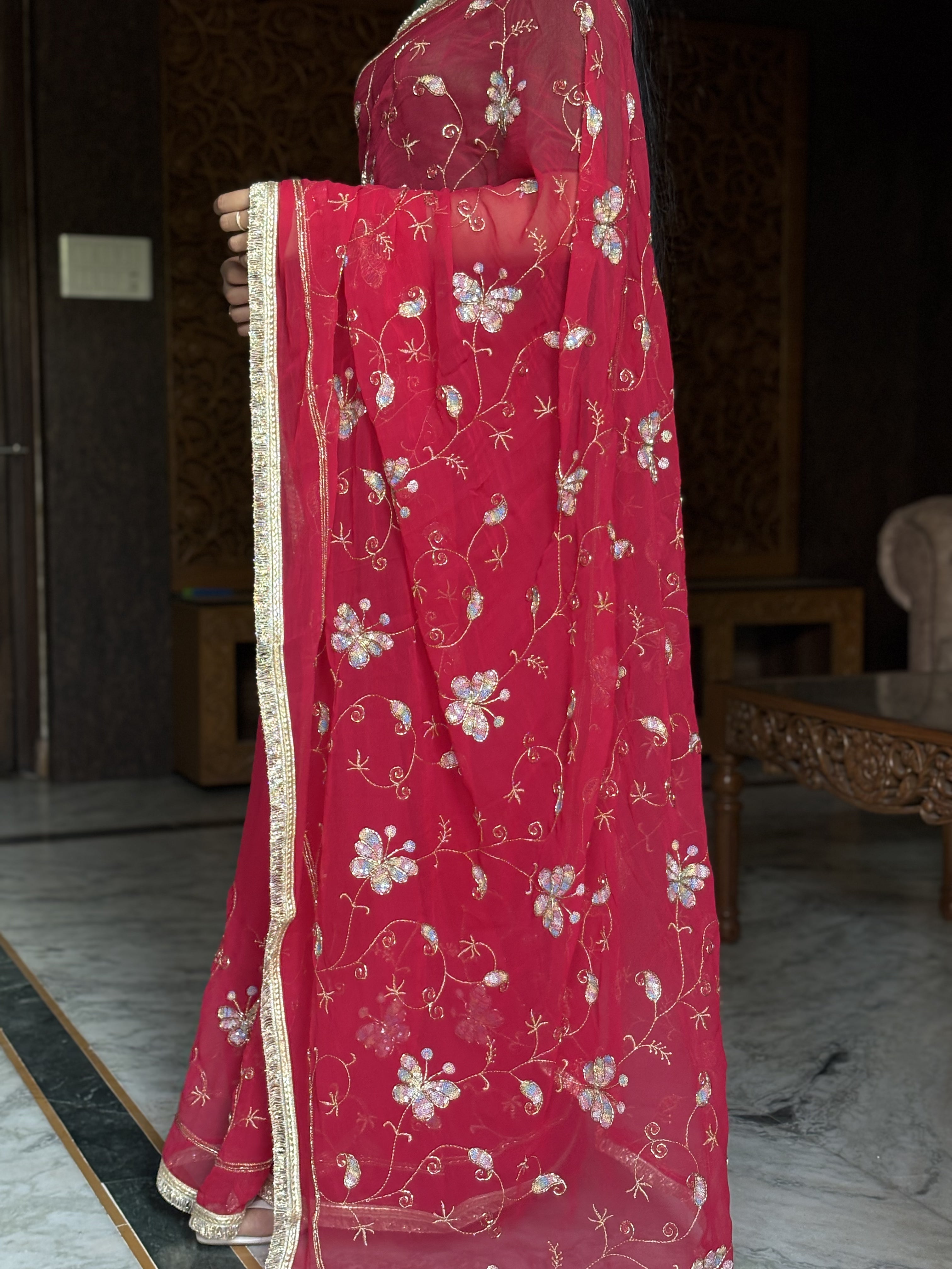 butterfly darbari saree