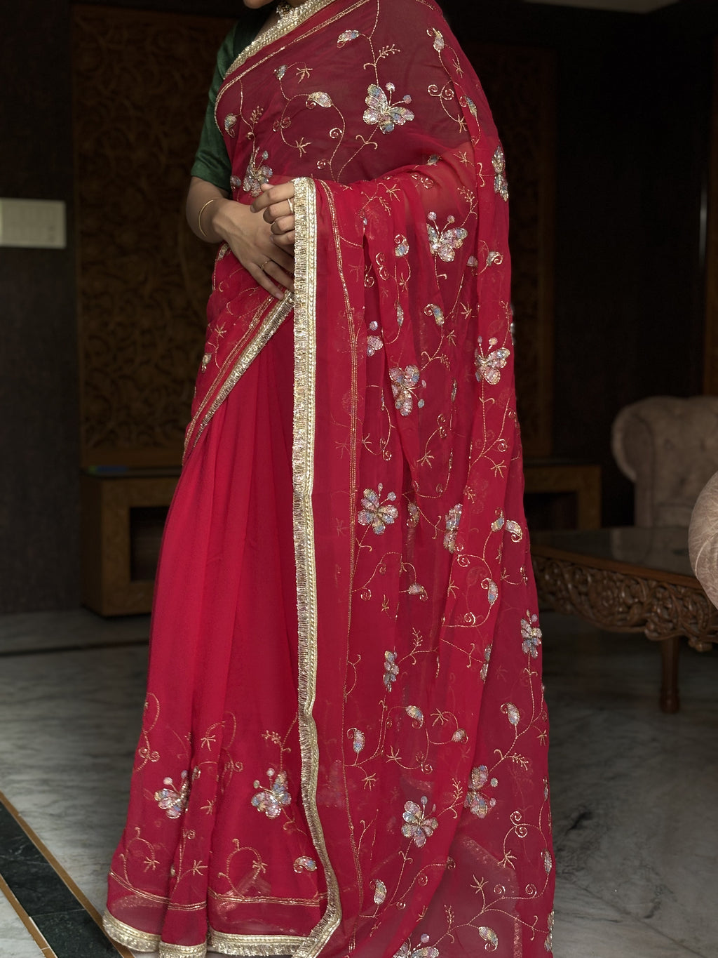 butterfly darbari saree