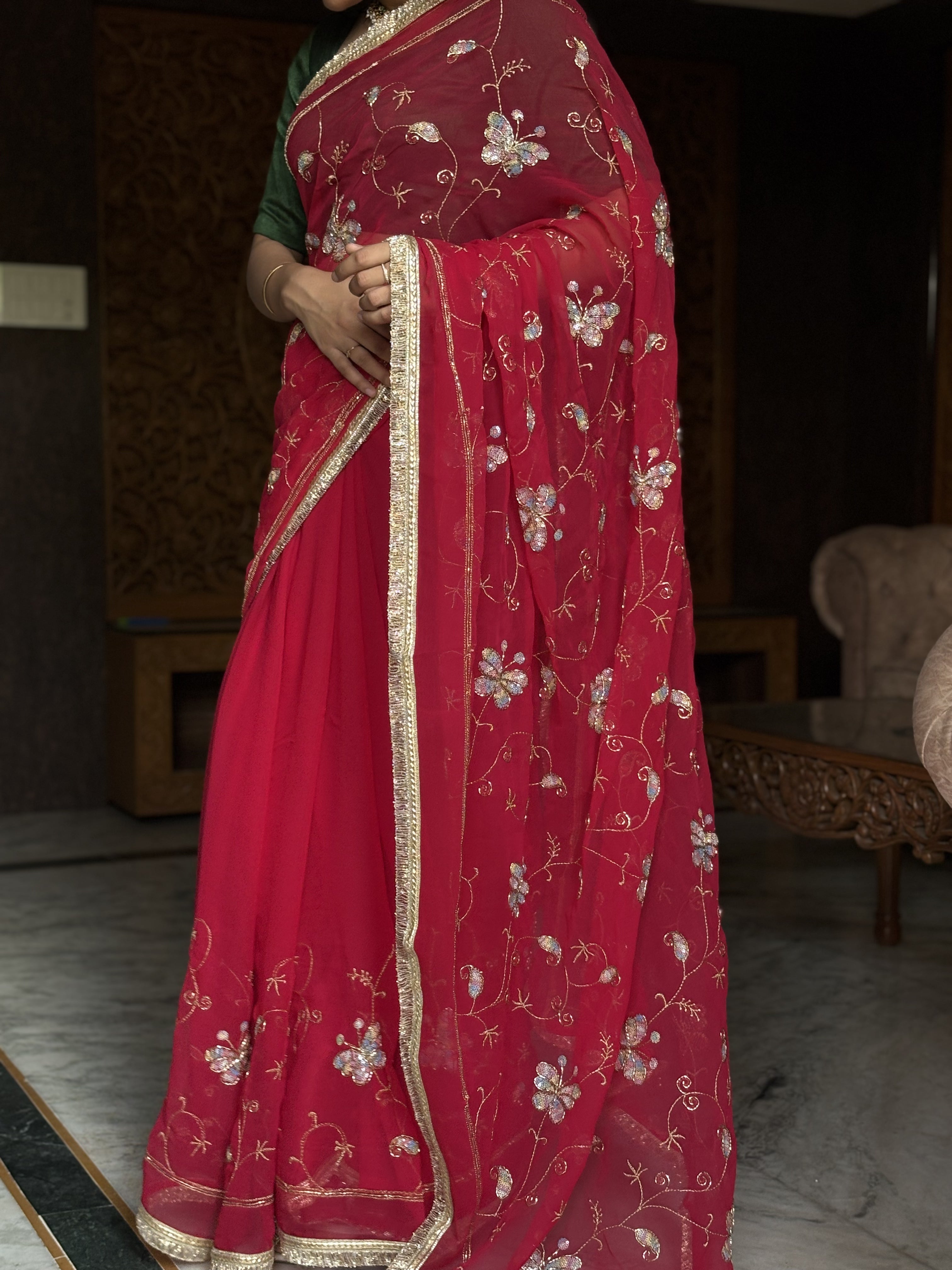 butterfly darbari saree