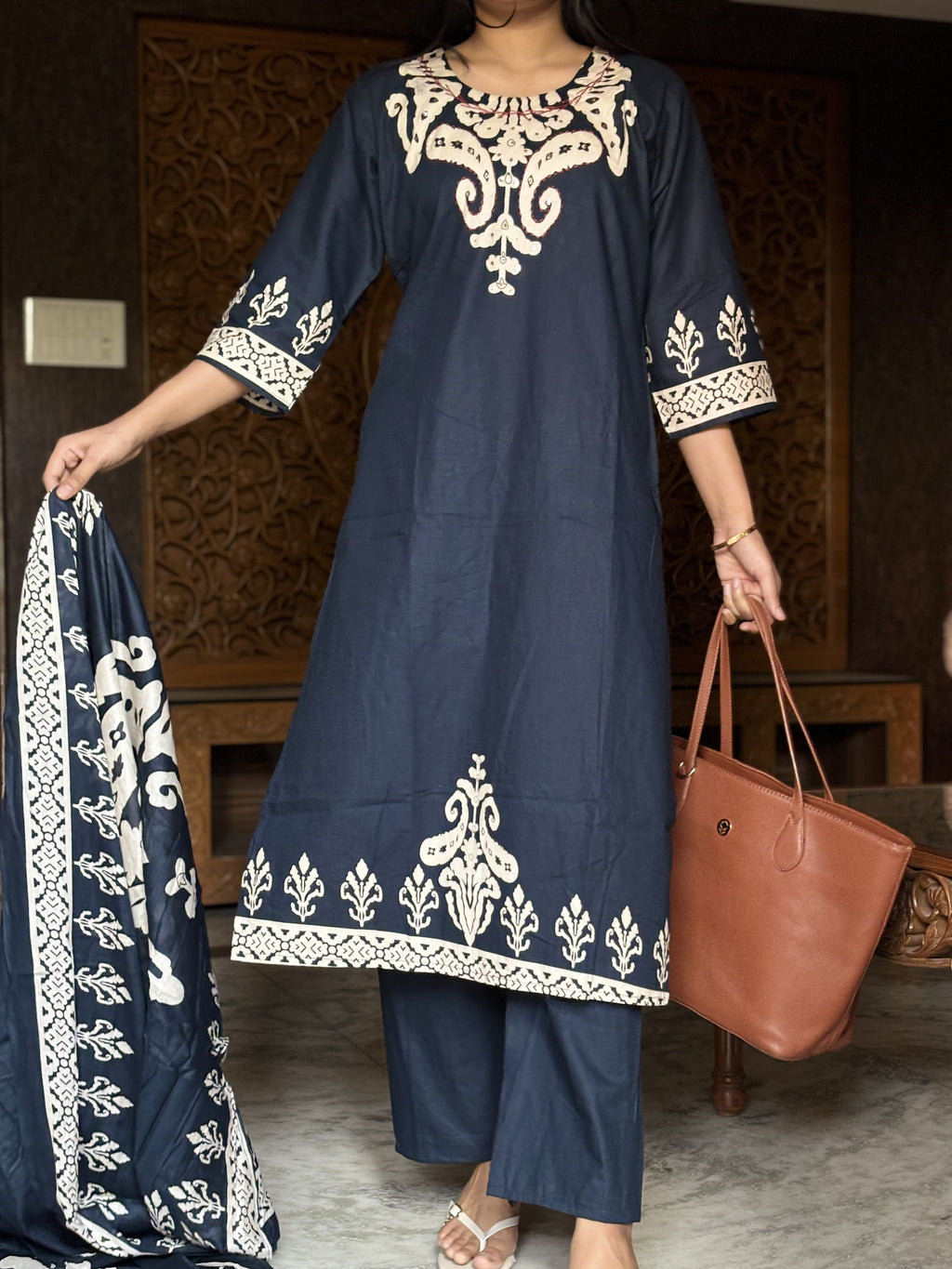 Blue Dabu suit set