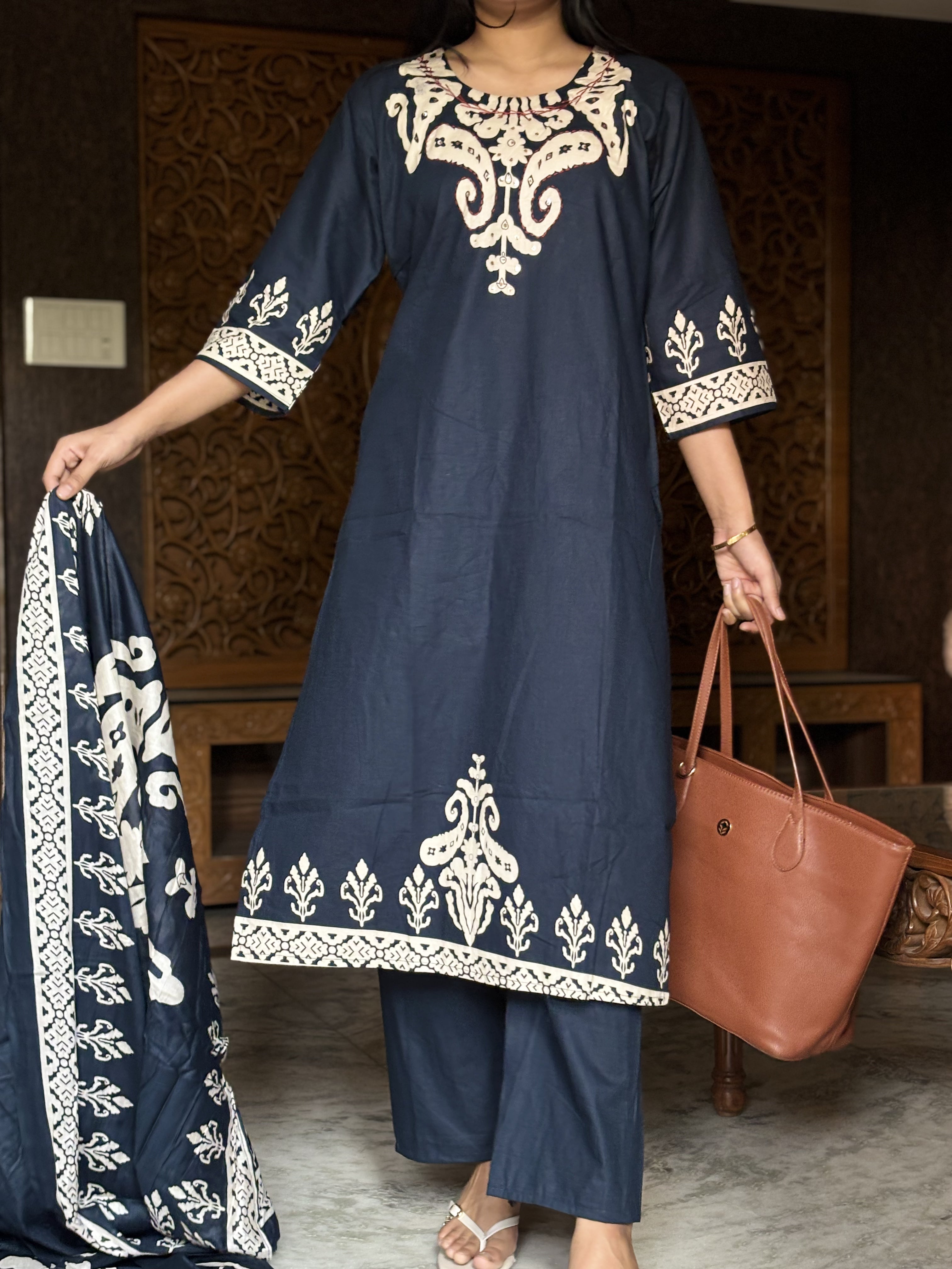 Blue Dabu suit set