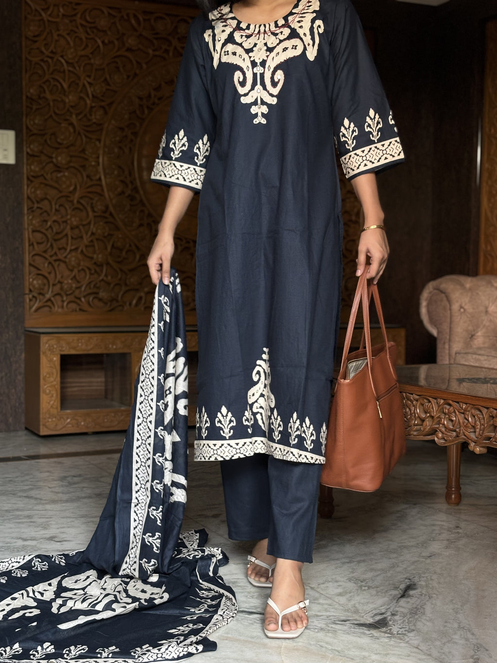 Blue Dabu suit set
