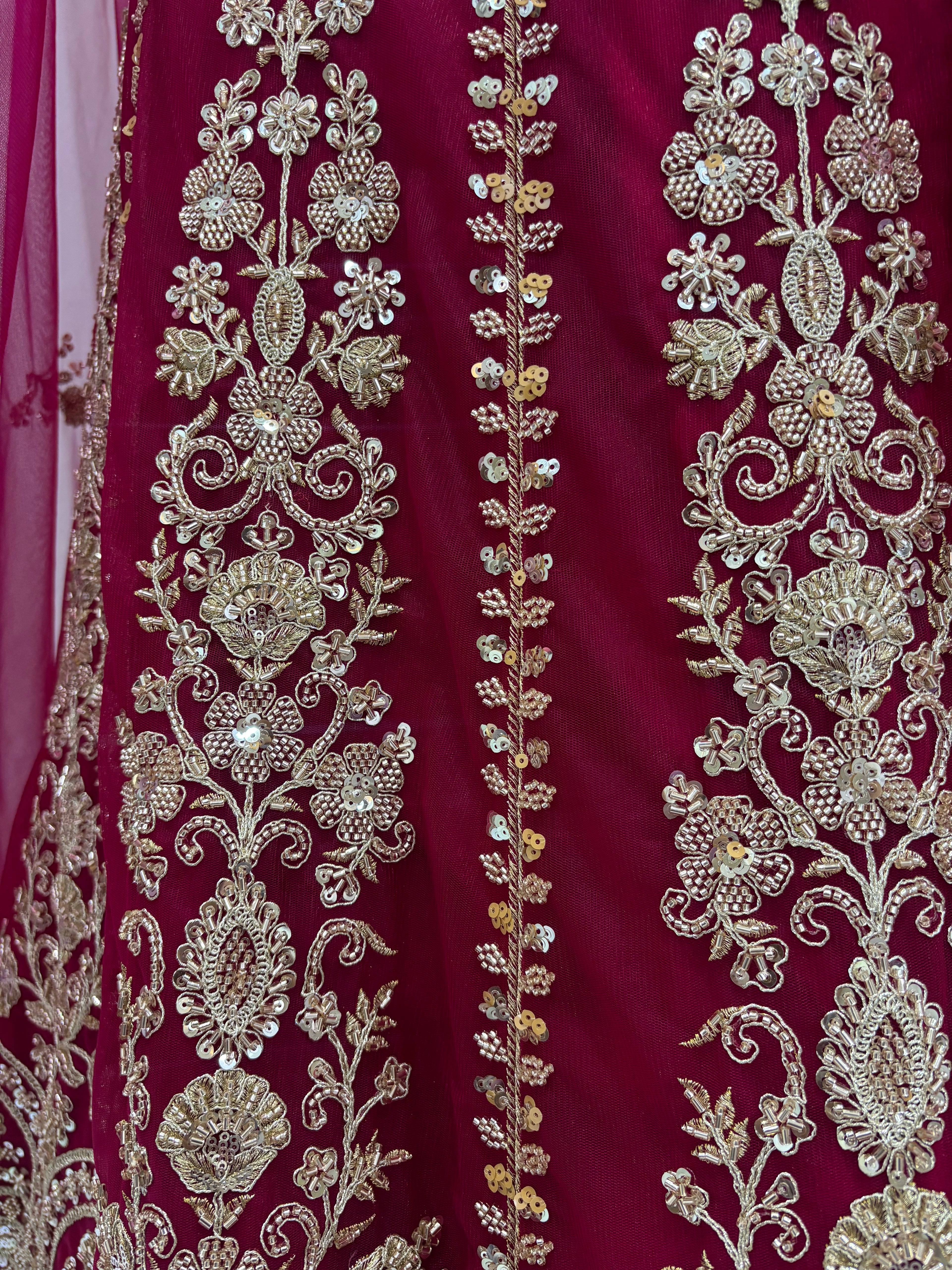 RANI PINK BEADSWORK LEHENGA