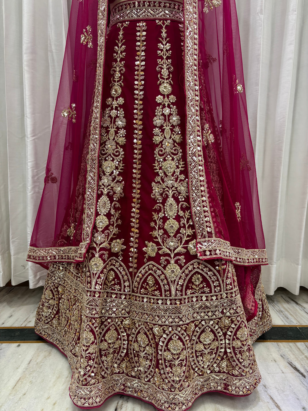 RANI PINK BEADSWORK LEHENGA