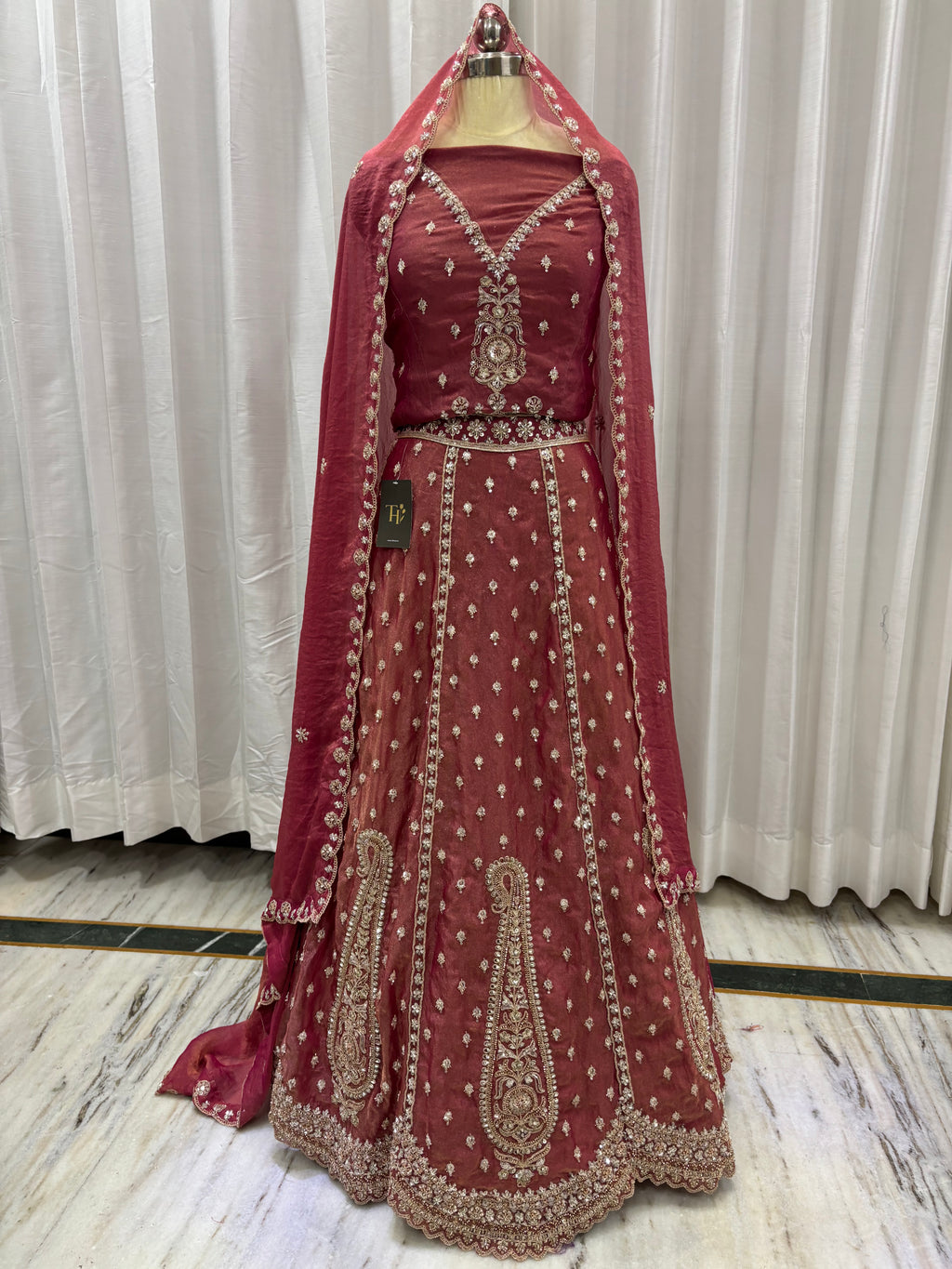 PEACH KARI LEHENGA