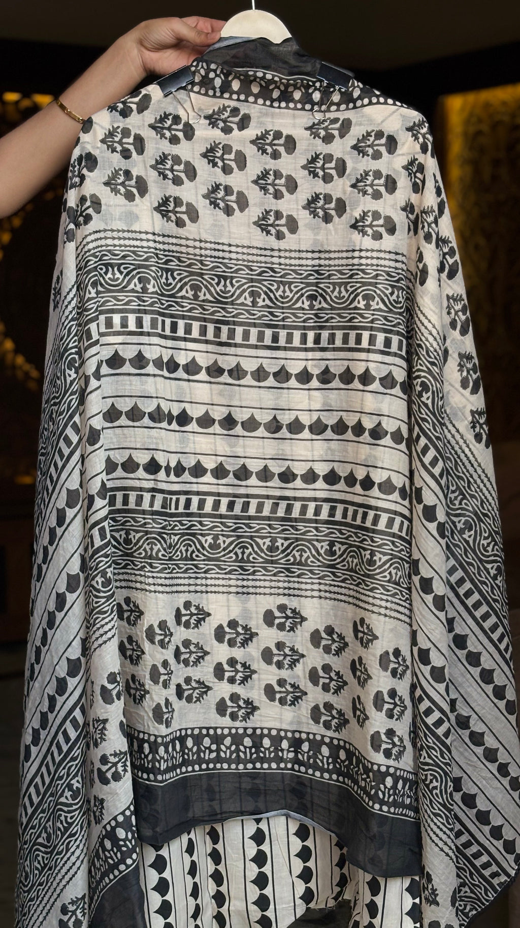 Ivory Black unstitched suit