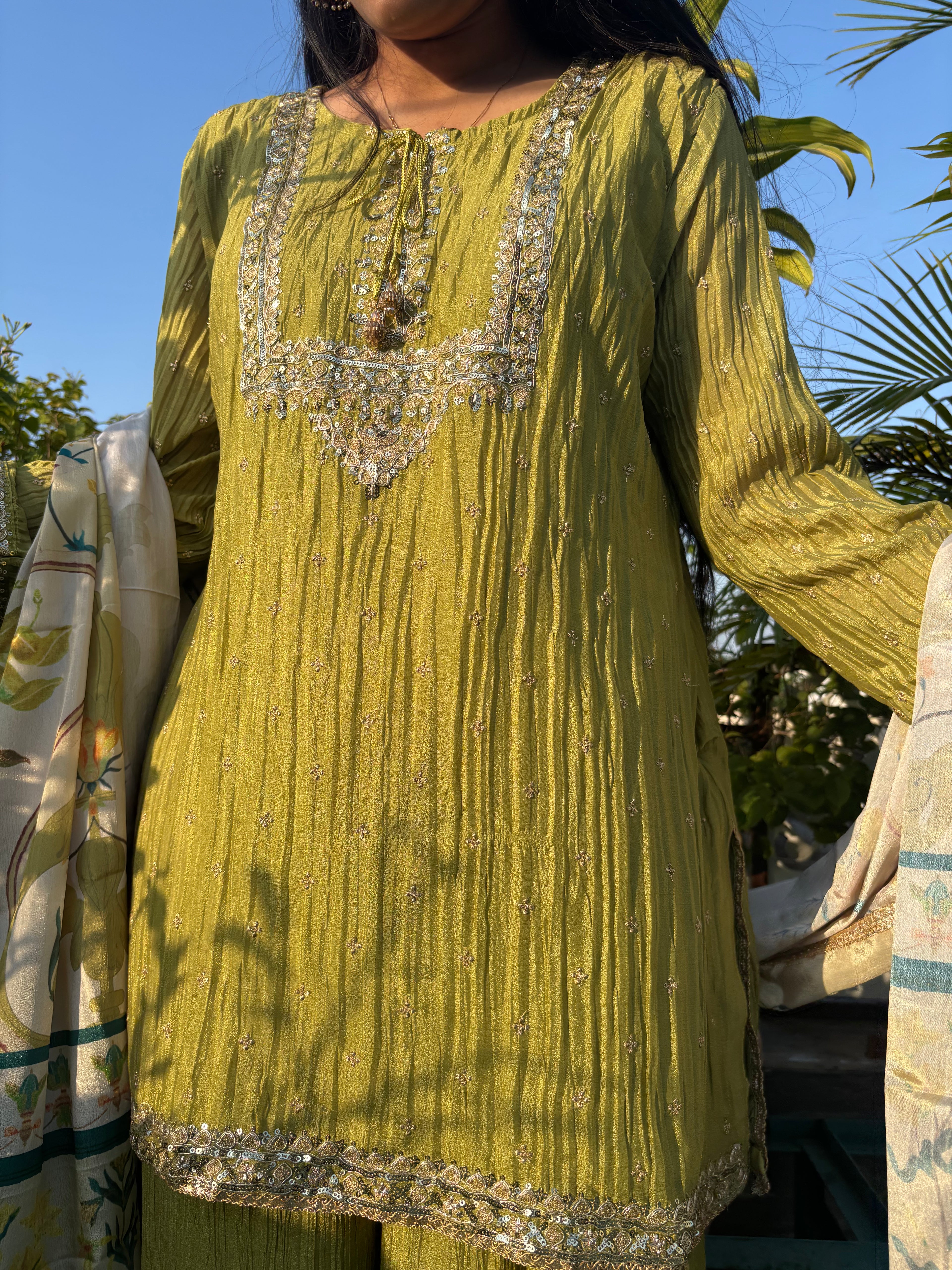 Pista Green Sharara Set