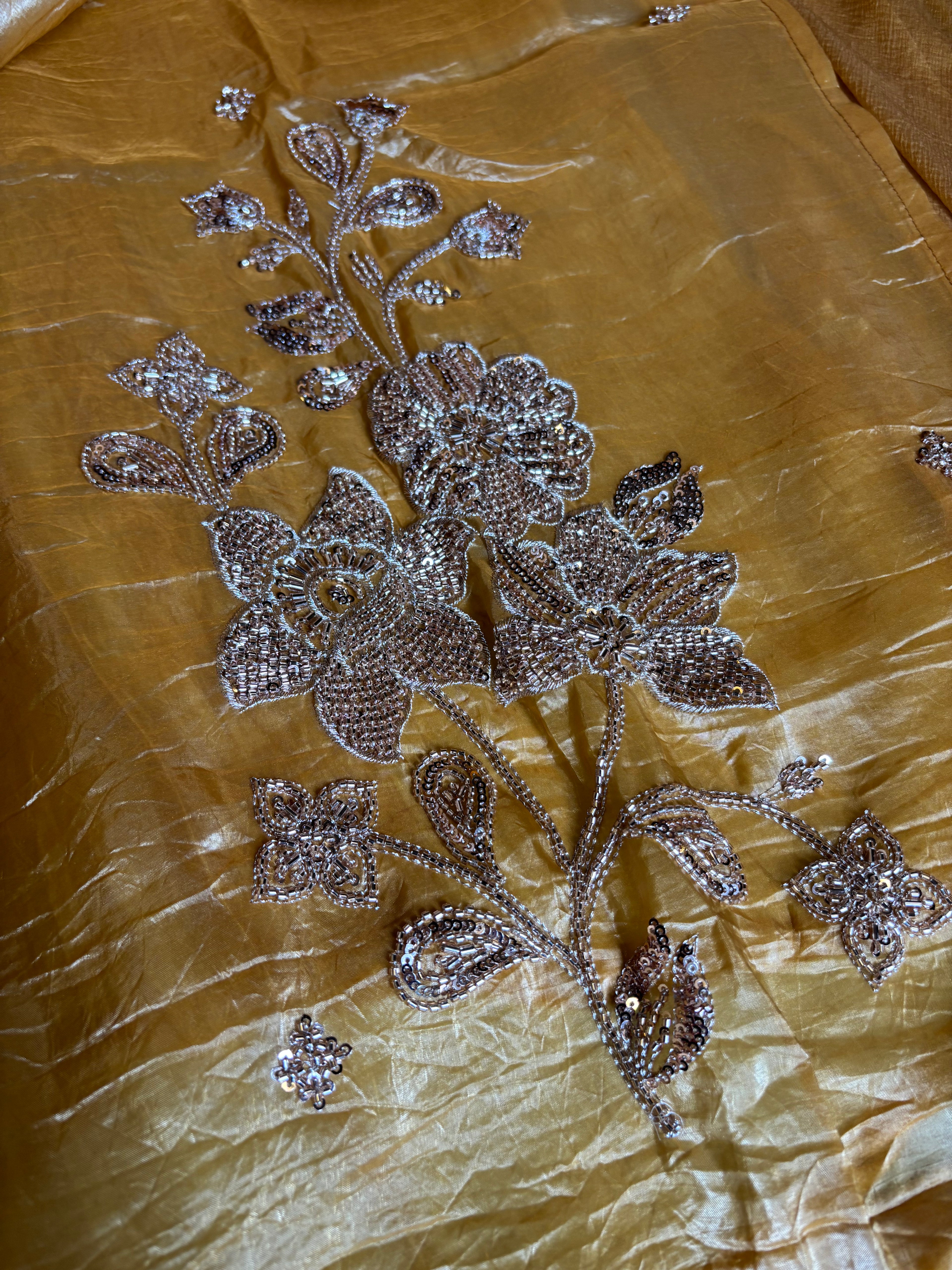 Meher crush tissue unstitched suit