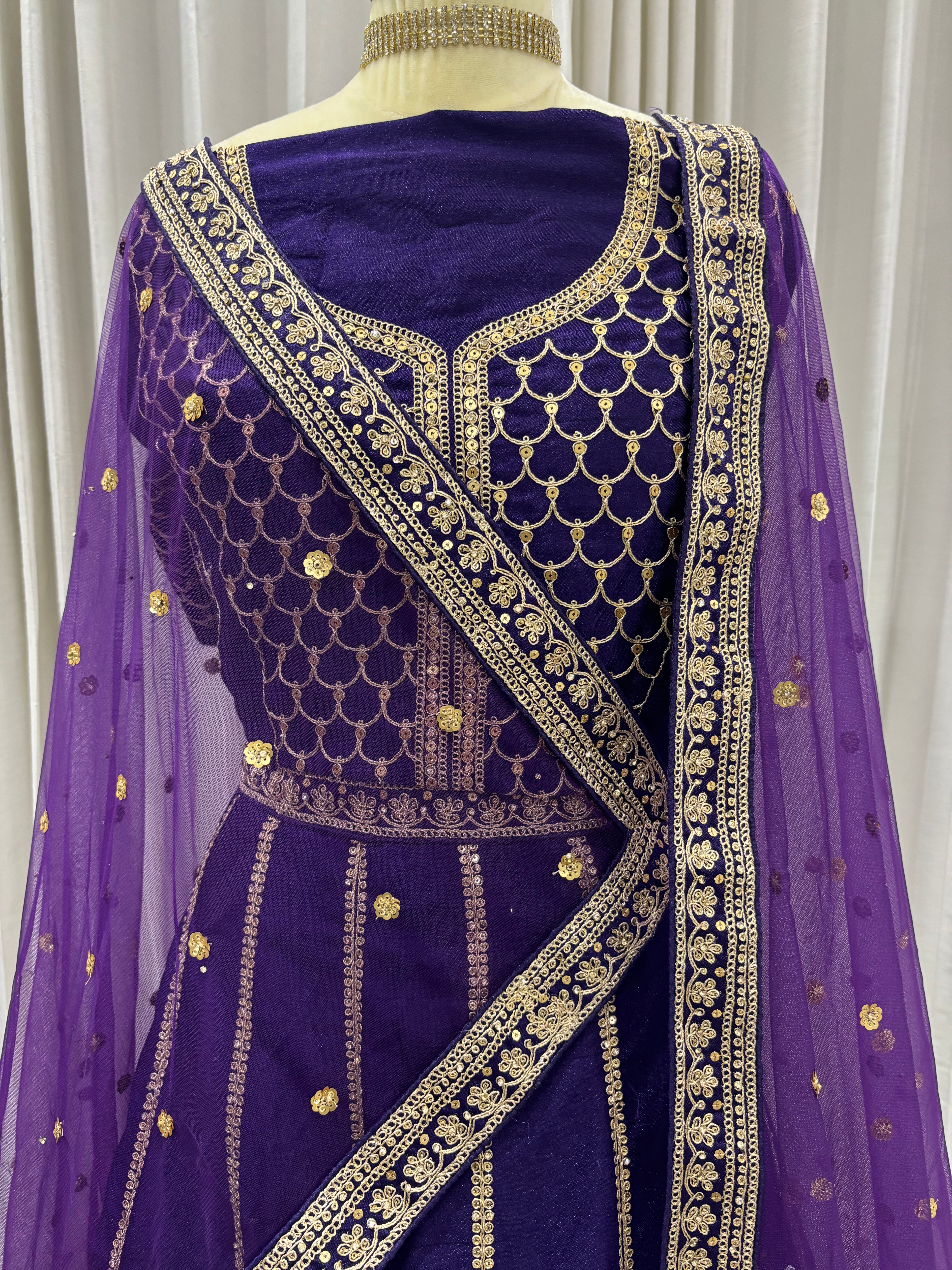 ROYAL PLUM SILK LEHENGA