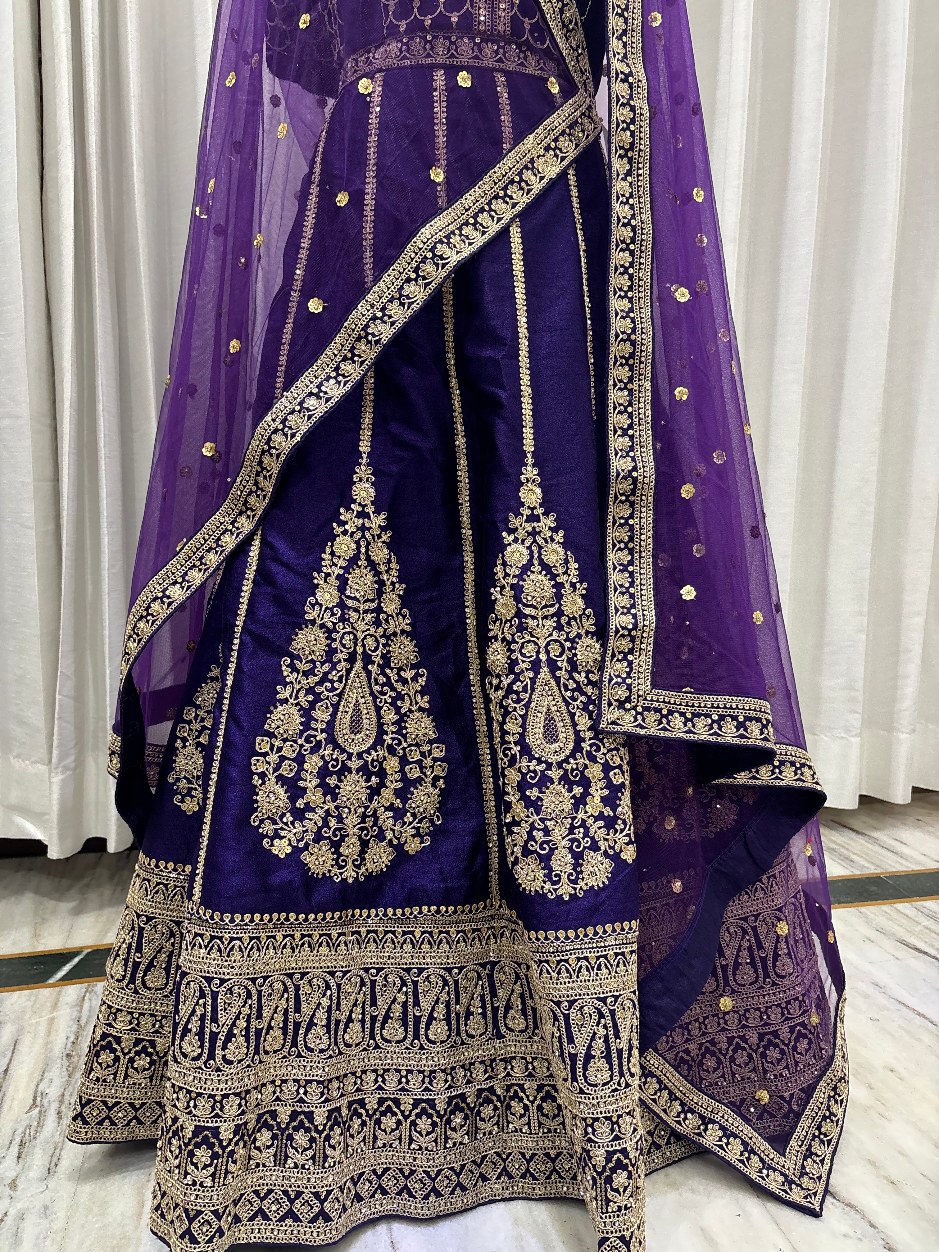 ROYAL PLUM SILK LEHENGA