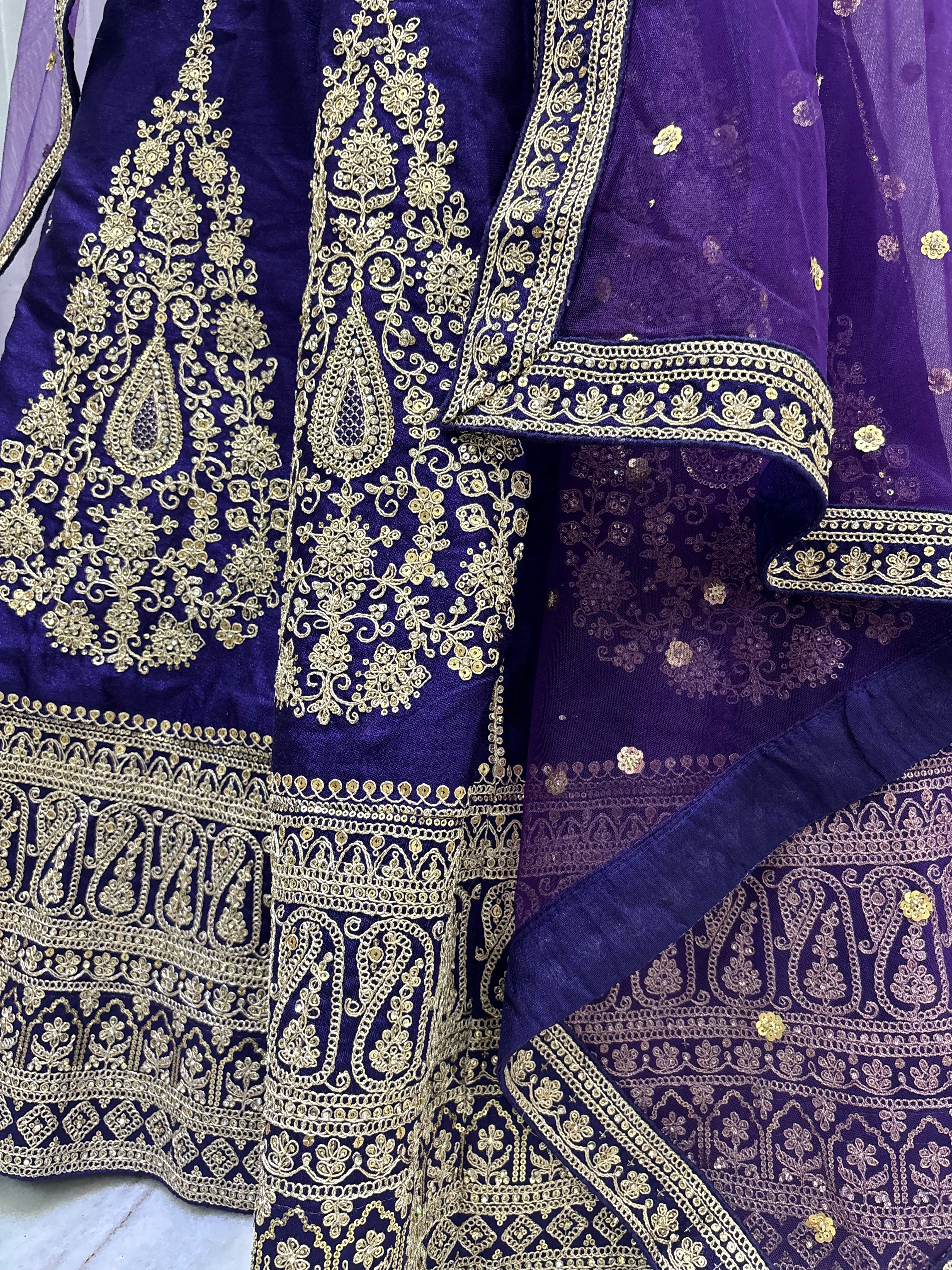ROYAL PLUM SILK LEHENGA