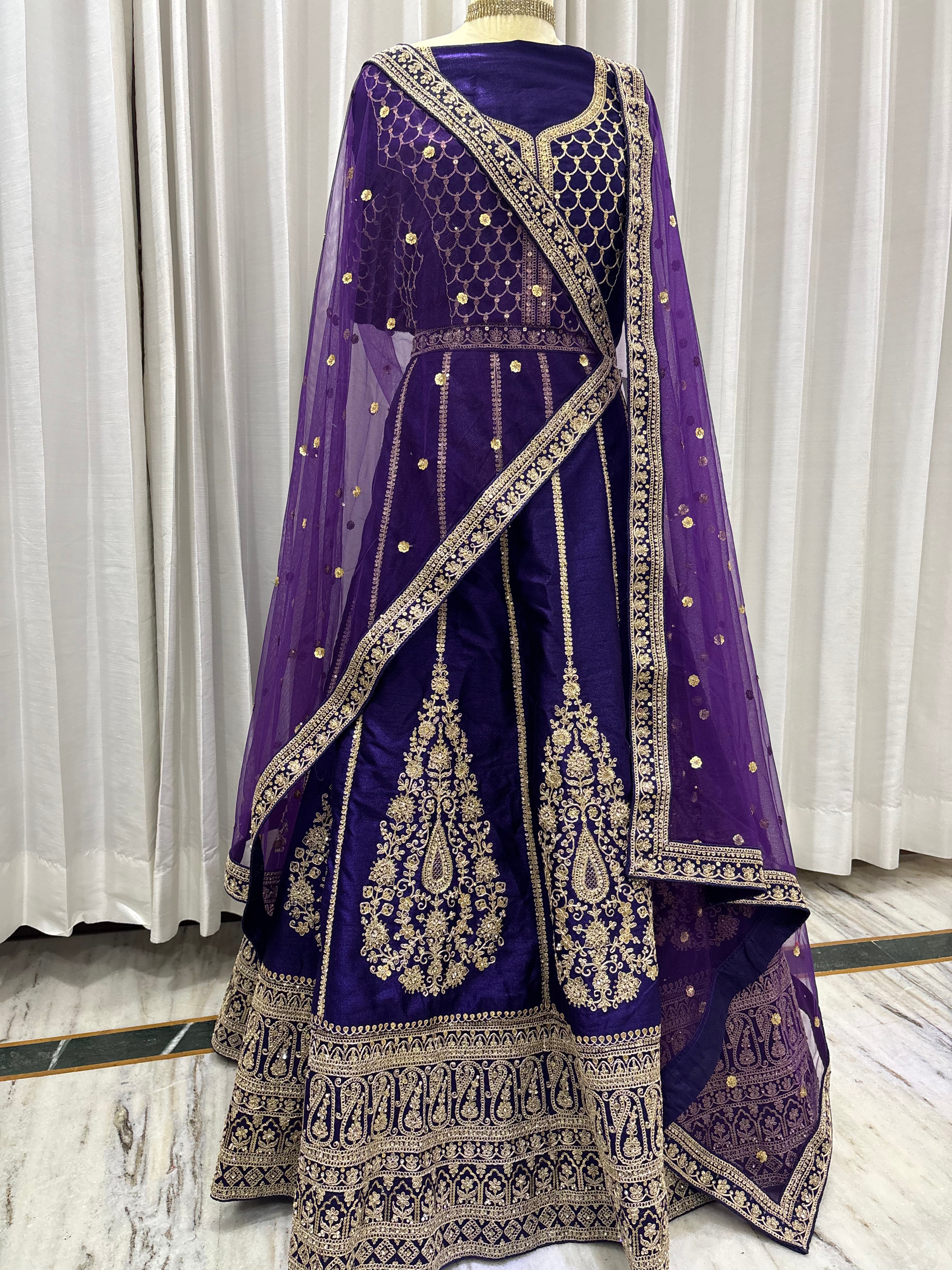 ROYAL PLUM SILK LEHENGA