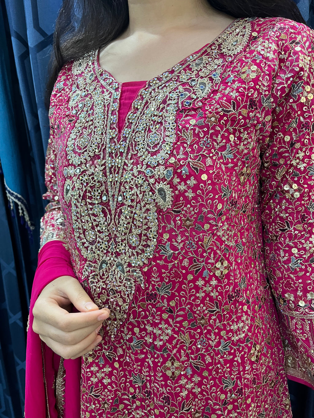 Thread work Anarkali set