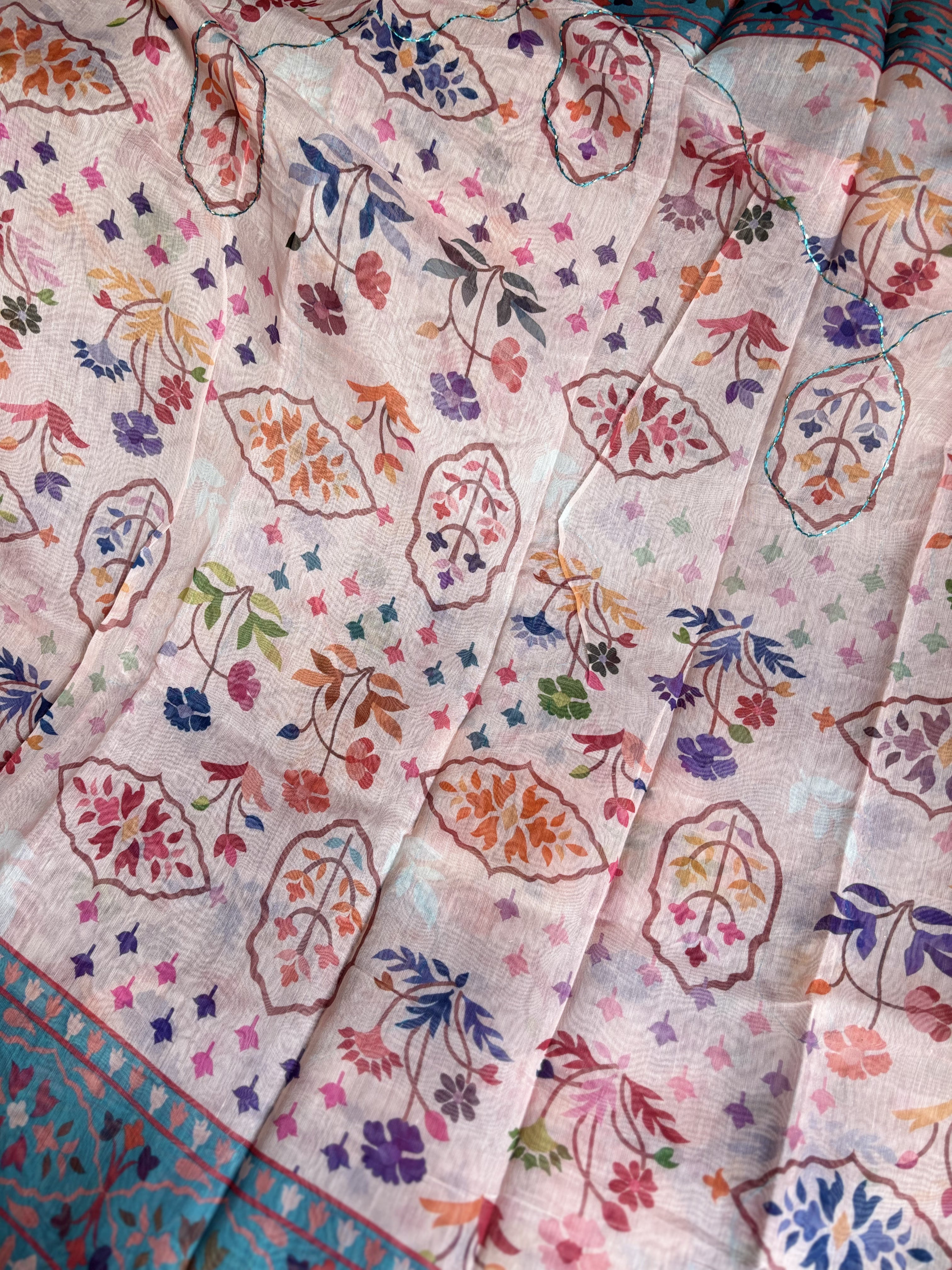 Blush Linen Organza saree