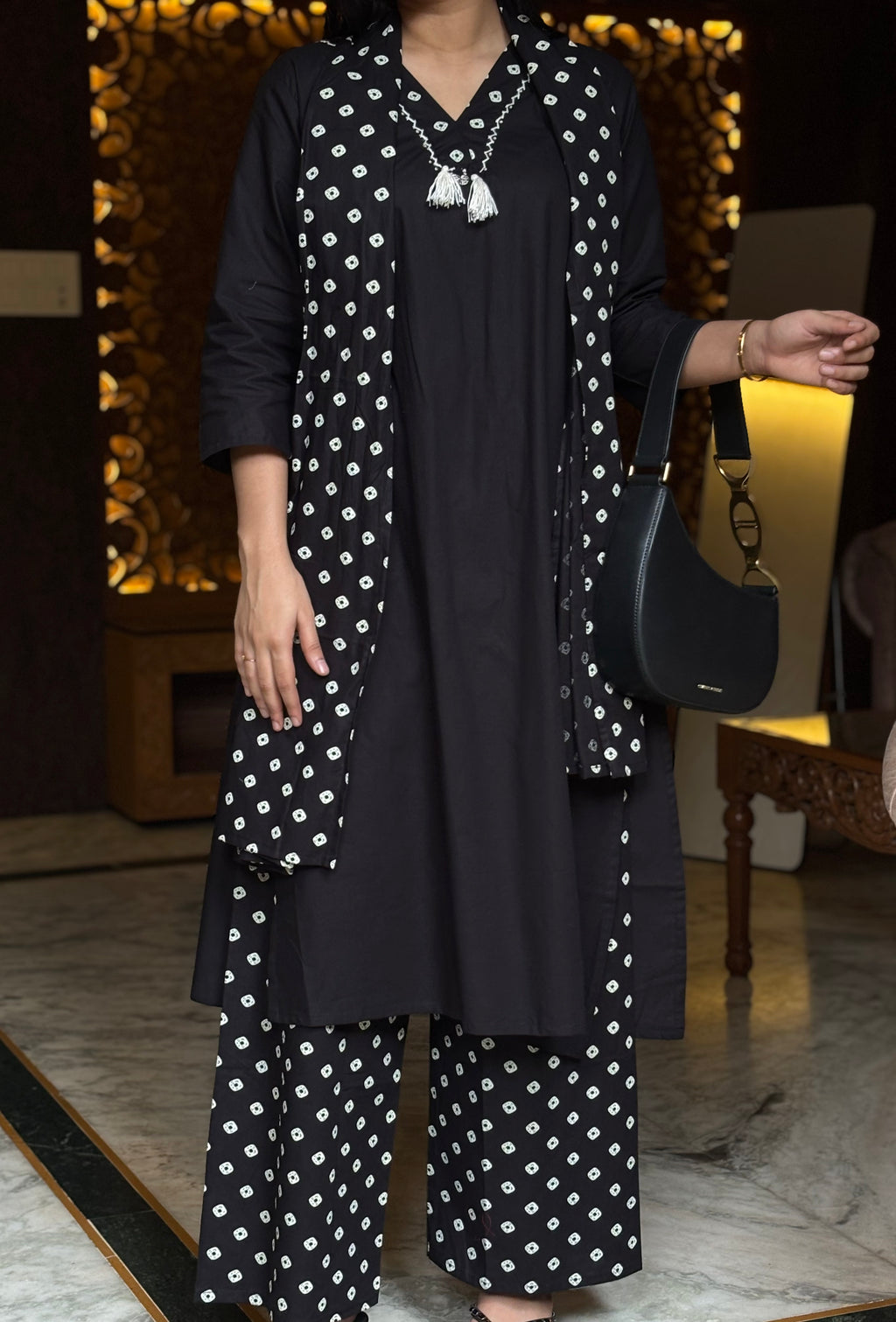Black Dabu Cotton Suit