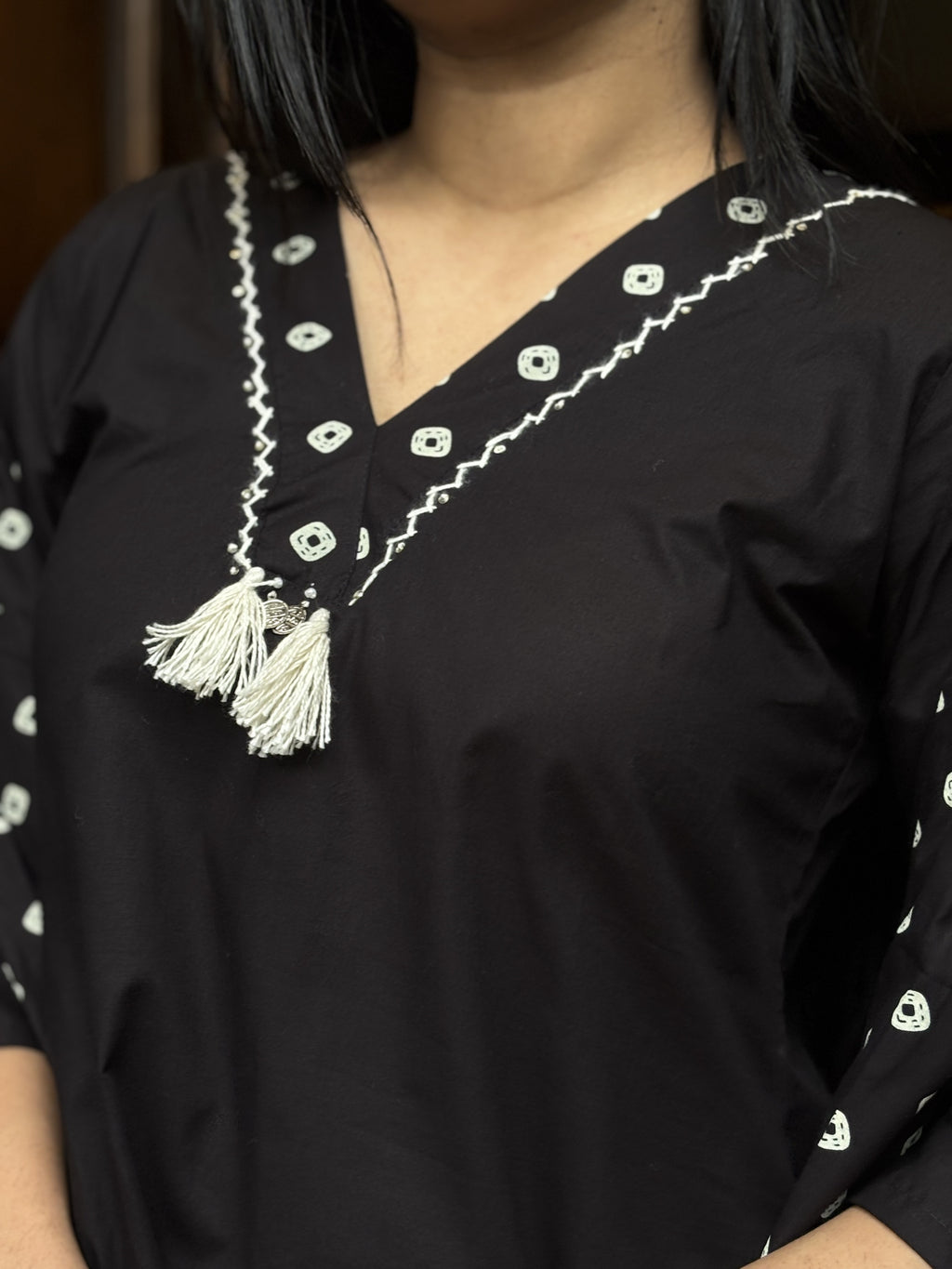 Black Dabu Cotton Suit