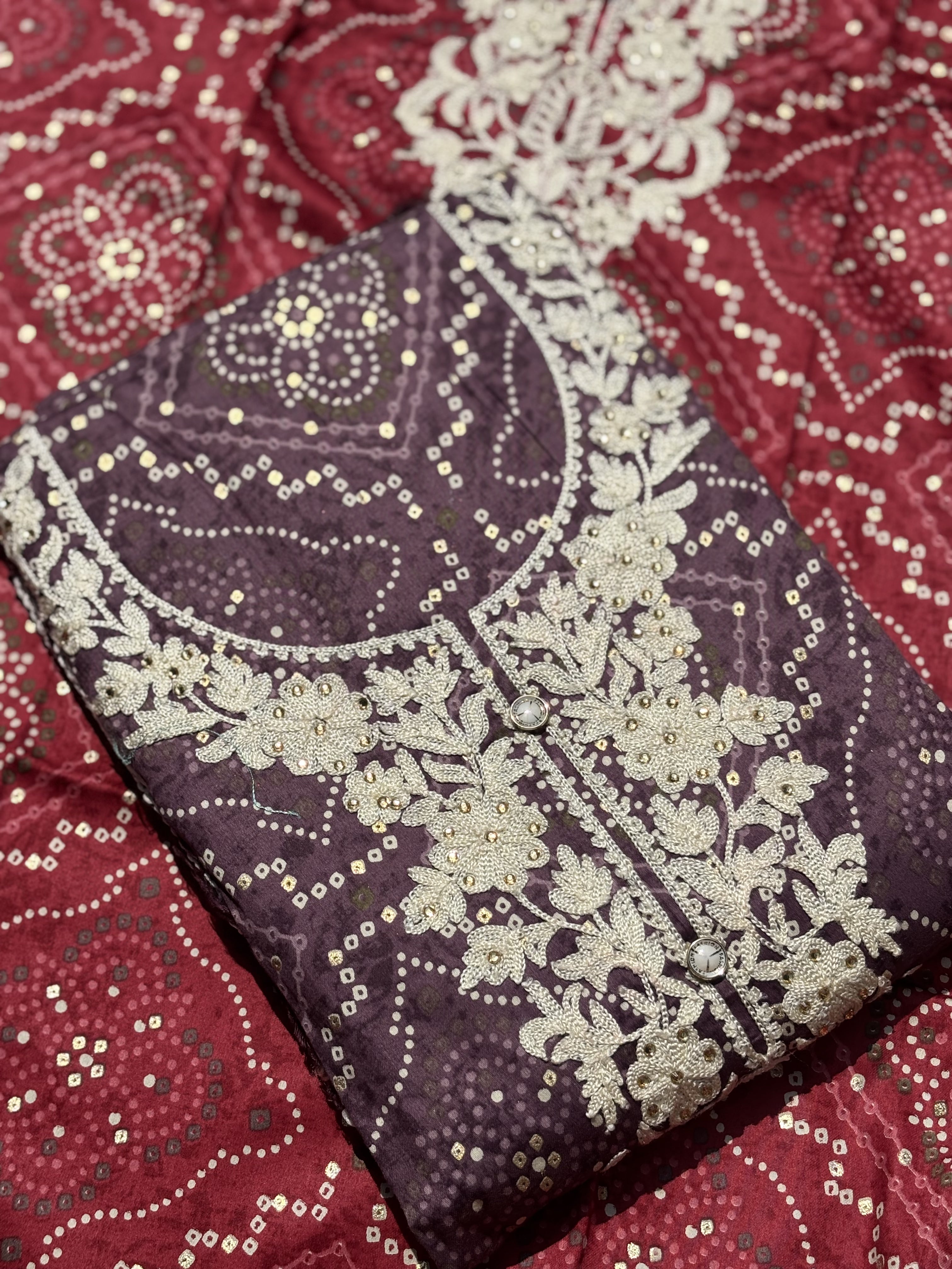 Bandhani Unstitched Suit