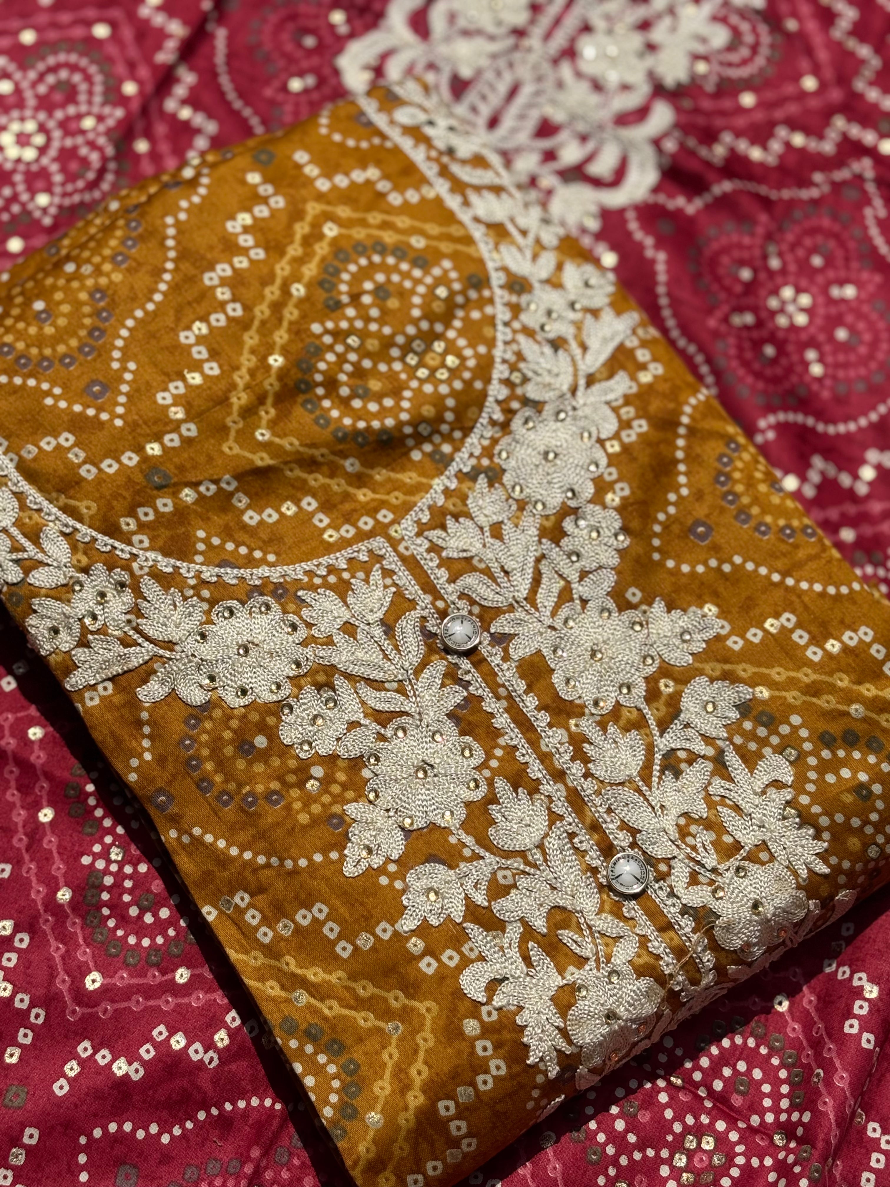 Bandhani Unstitched Suit