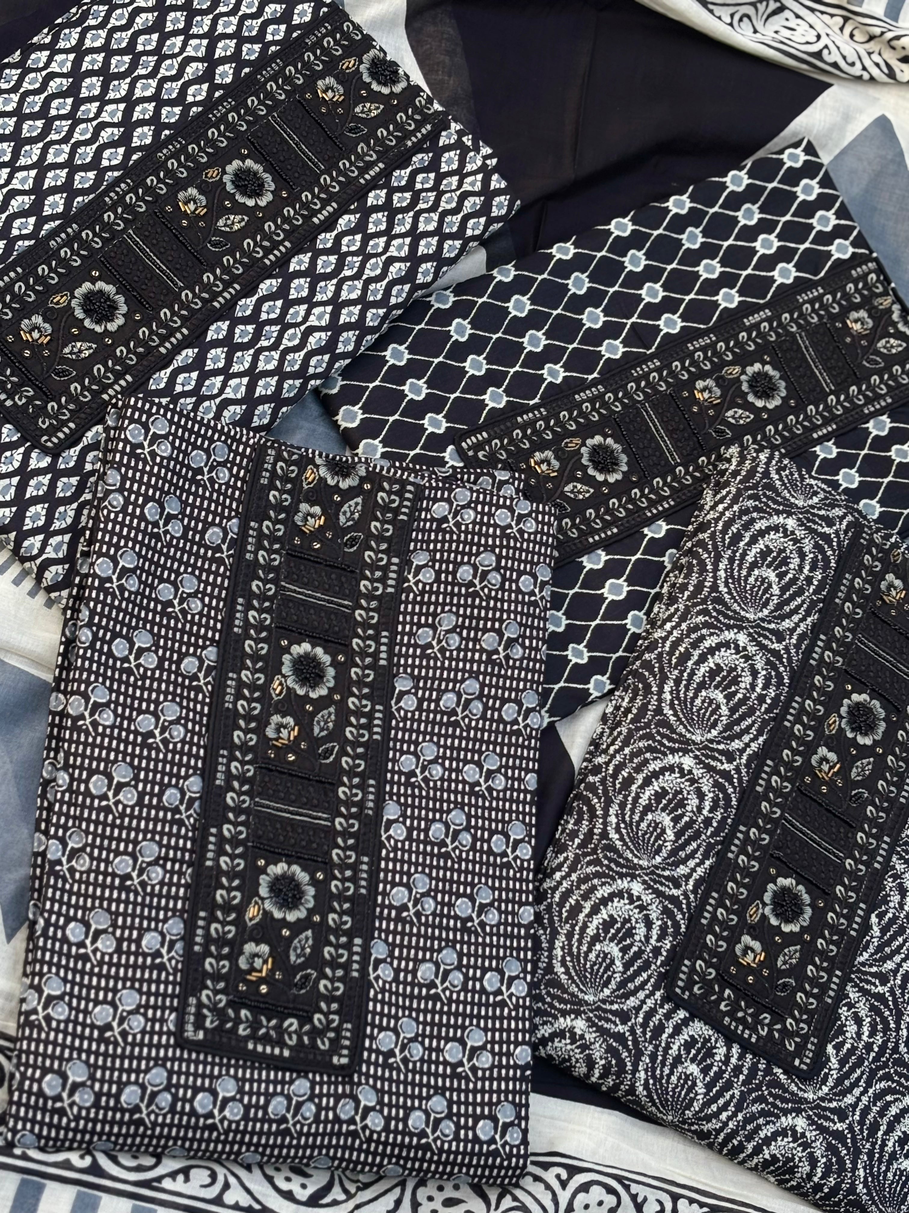 Black unstitched suit