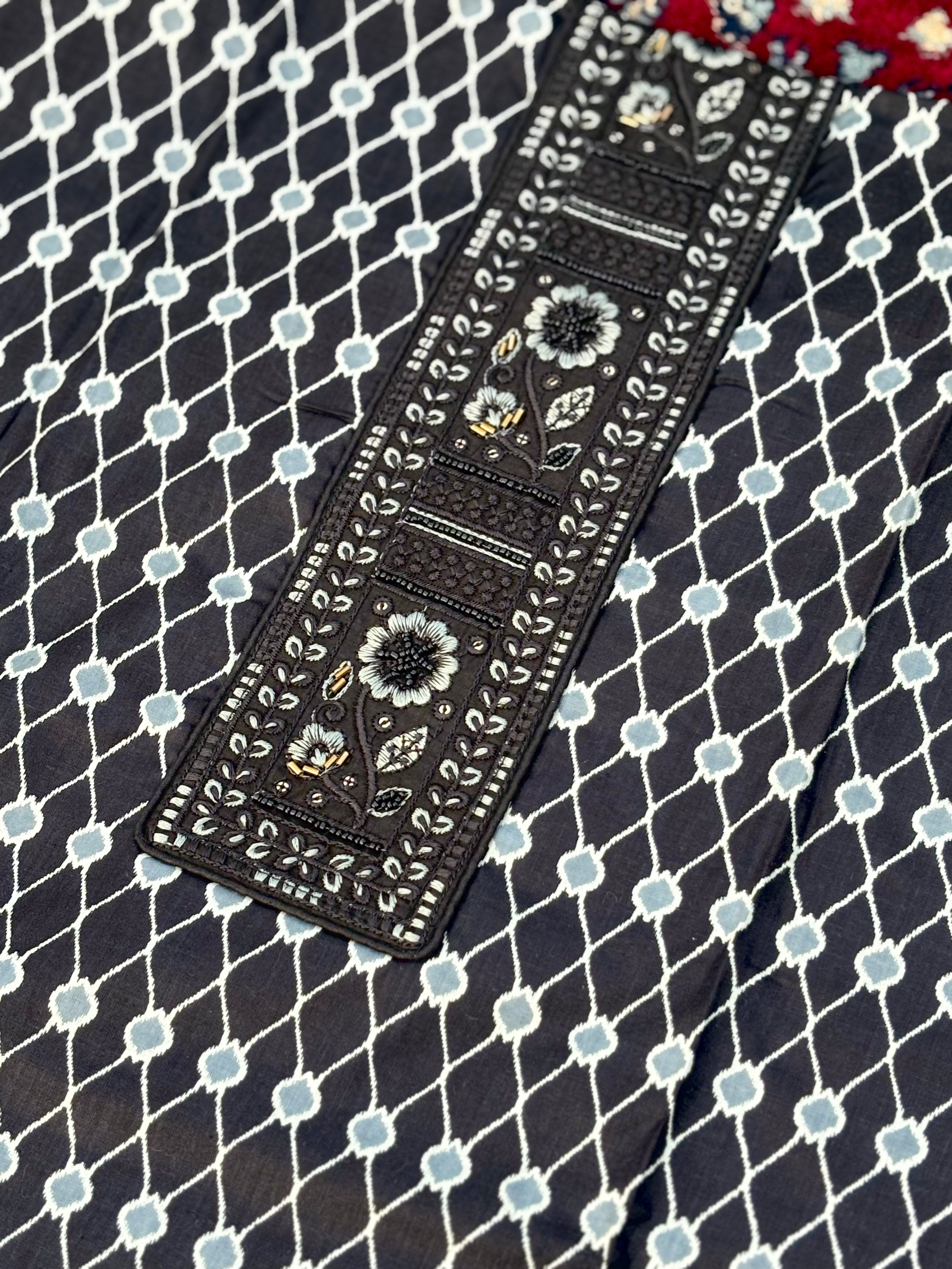 Black unstitched suit