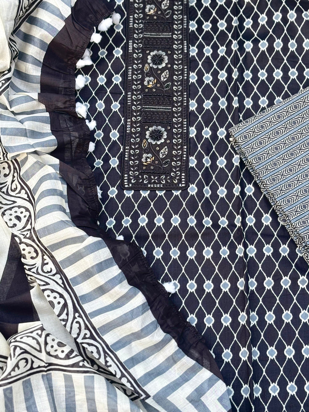 Black unstitched suit