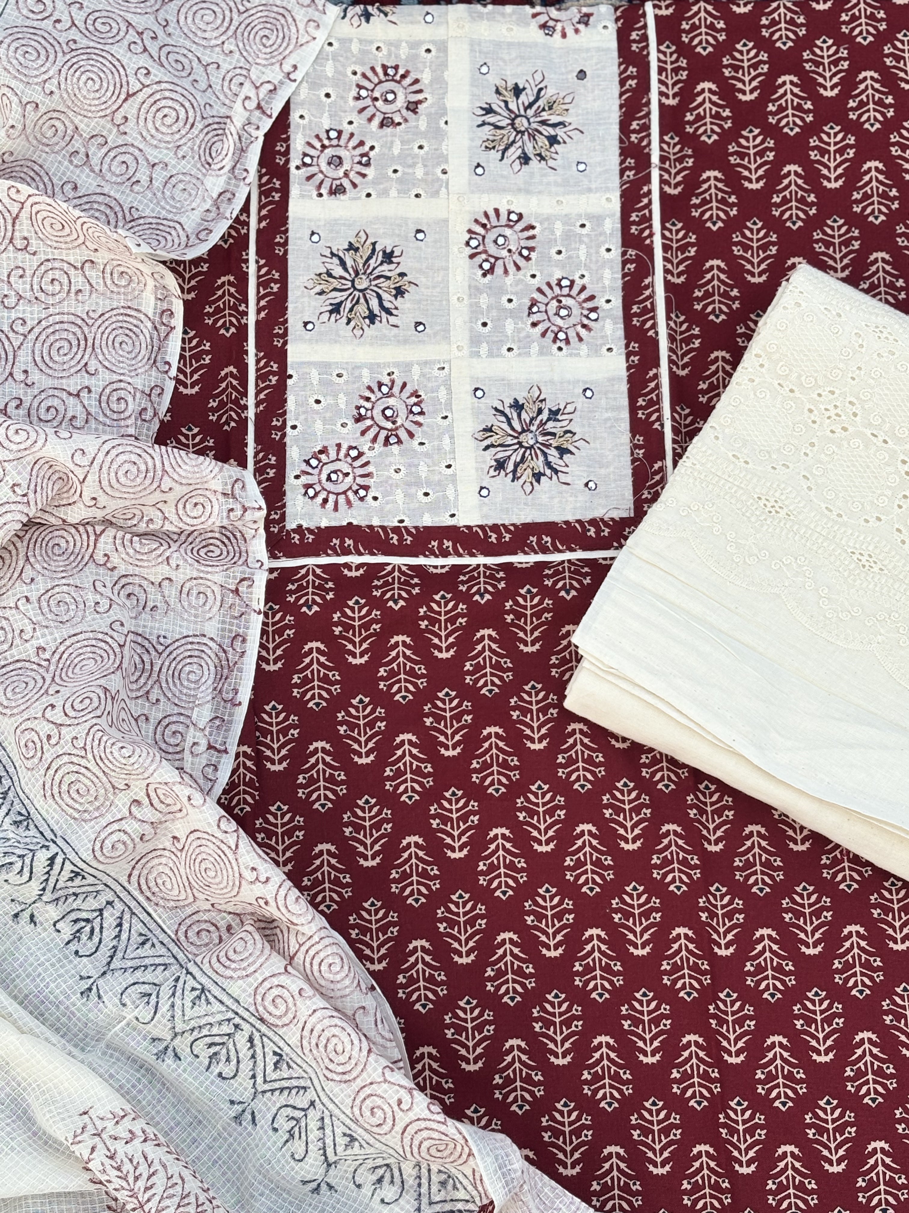Gul chikankari unstitched suit