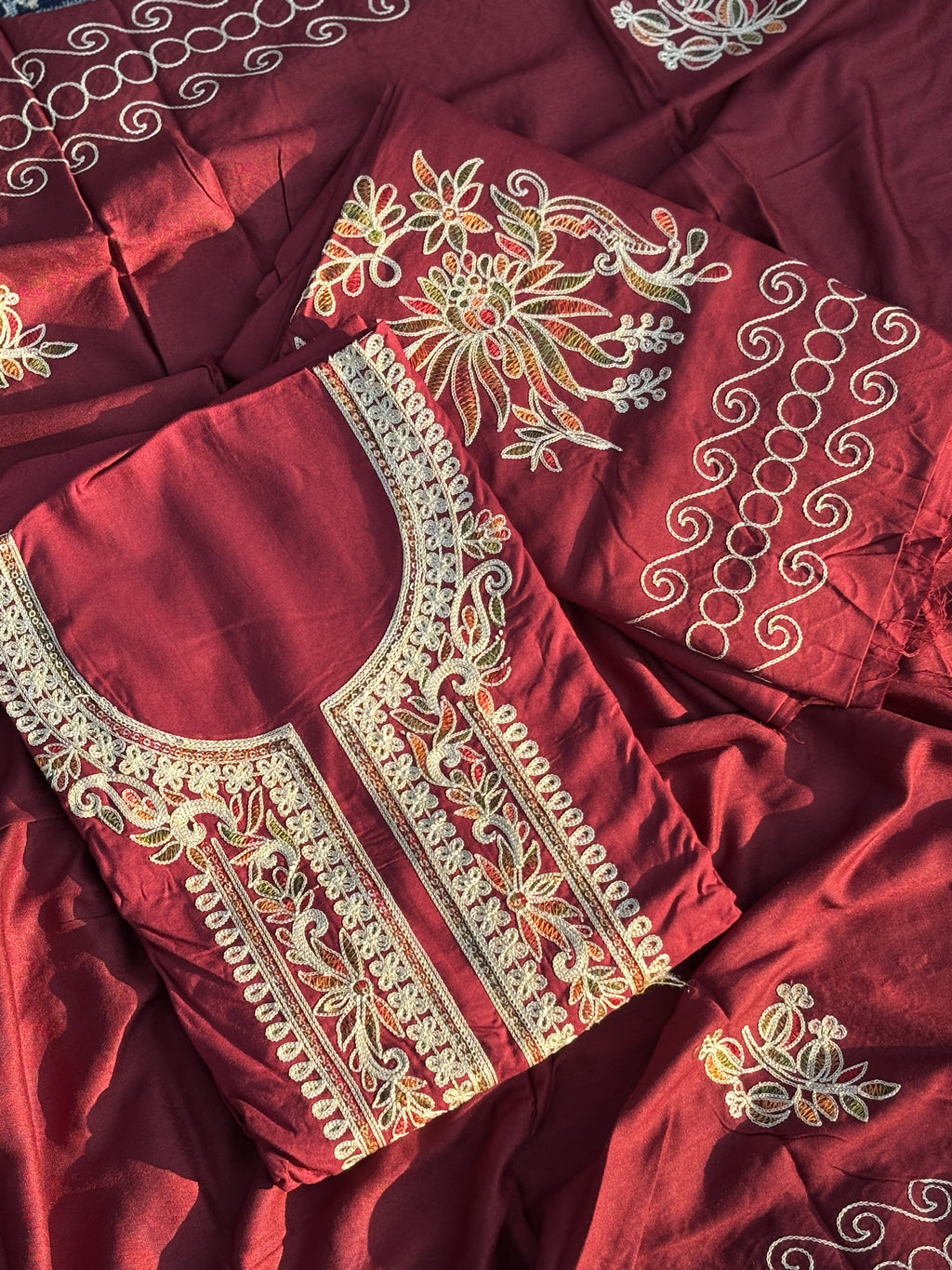 Kashmiri Embroidered Unstitched Suit