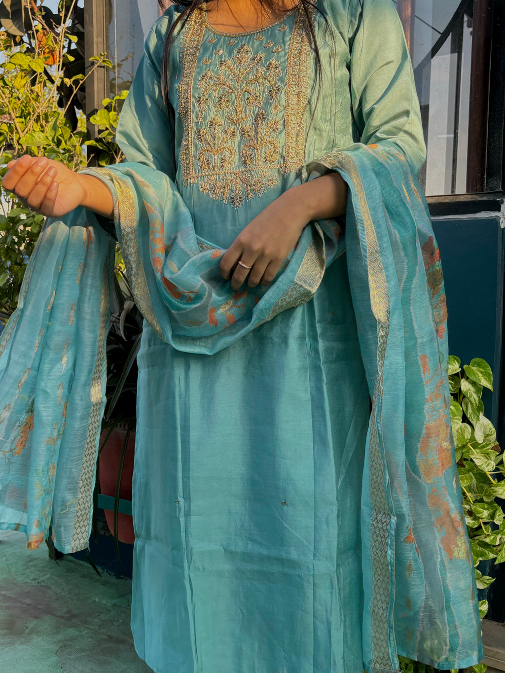 Pearl turquoise Suit Set