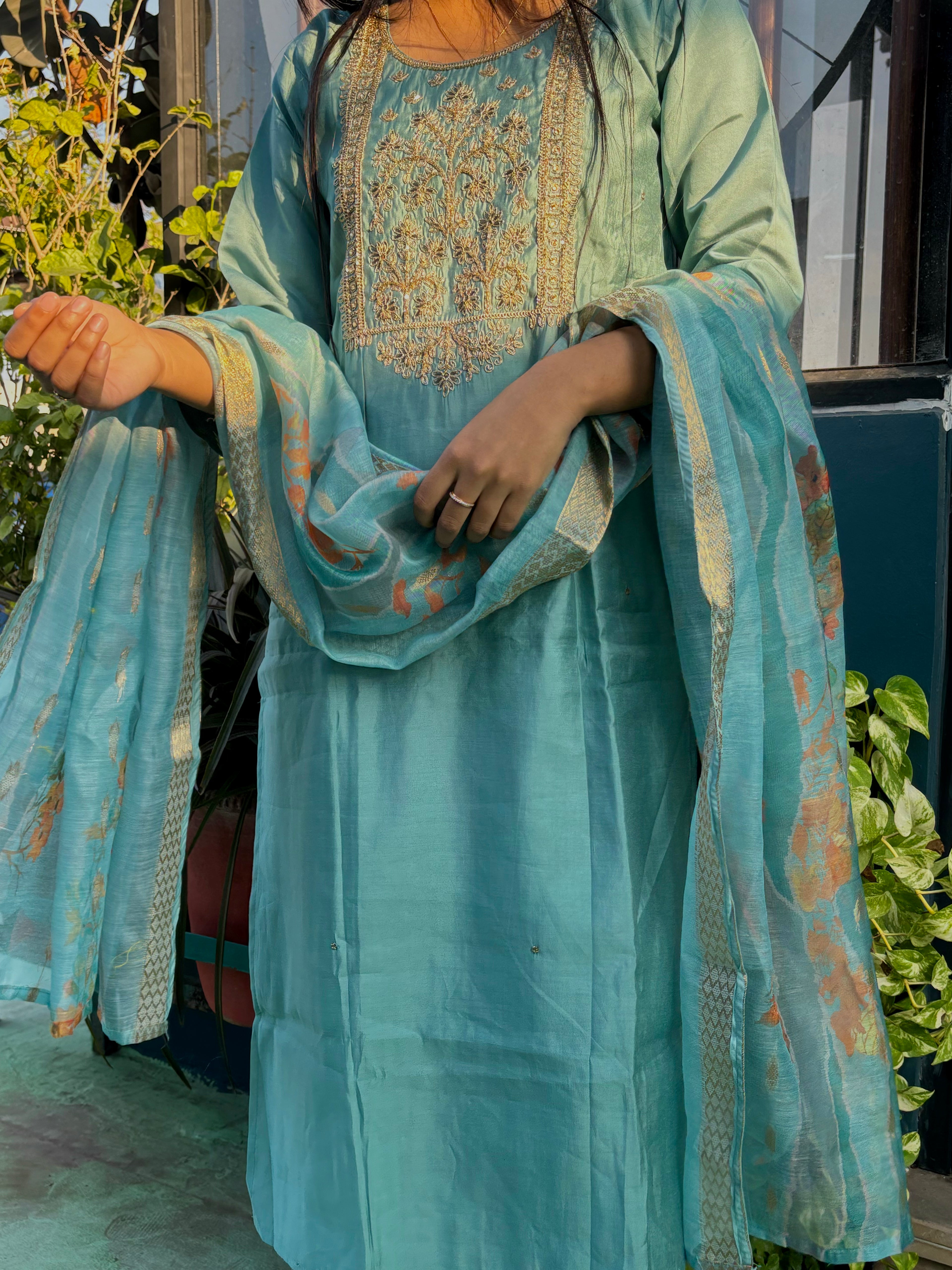 Pearl turquoise Suit Set