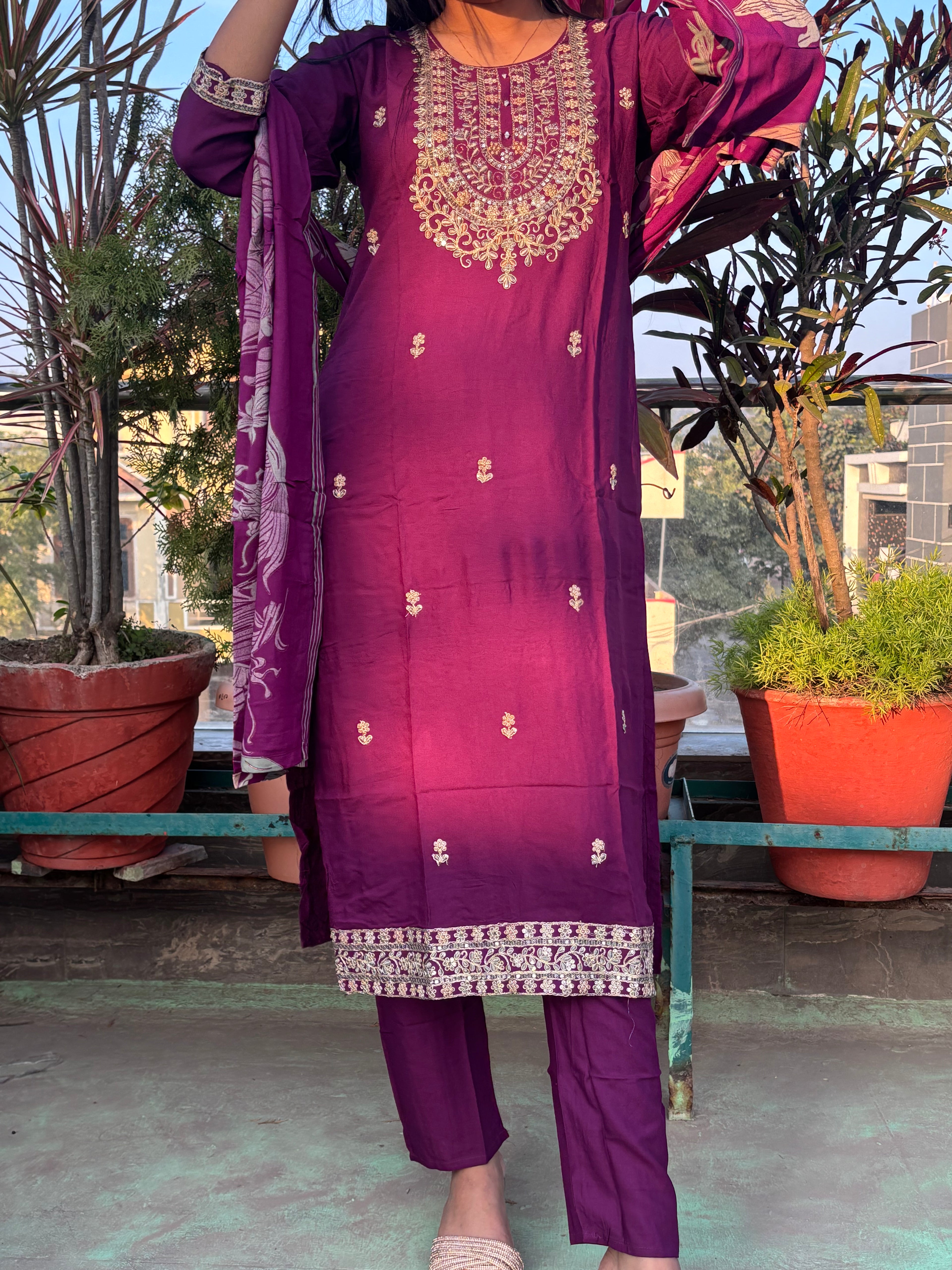 Purple 3 peice Suit Set