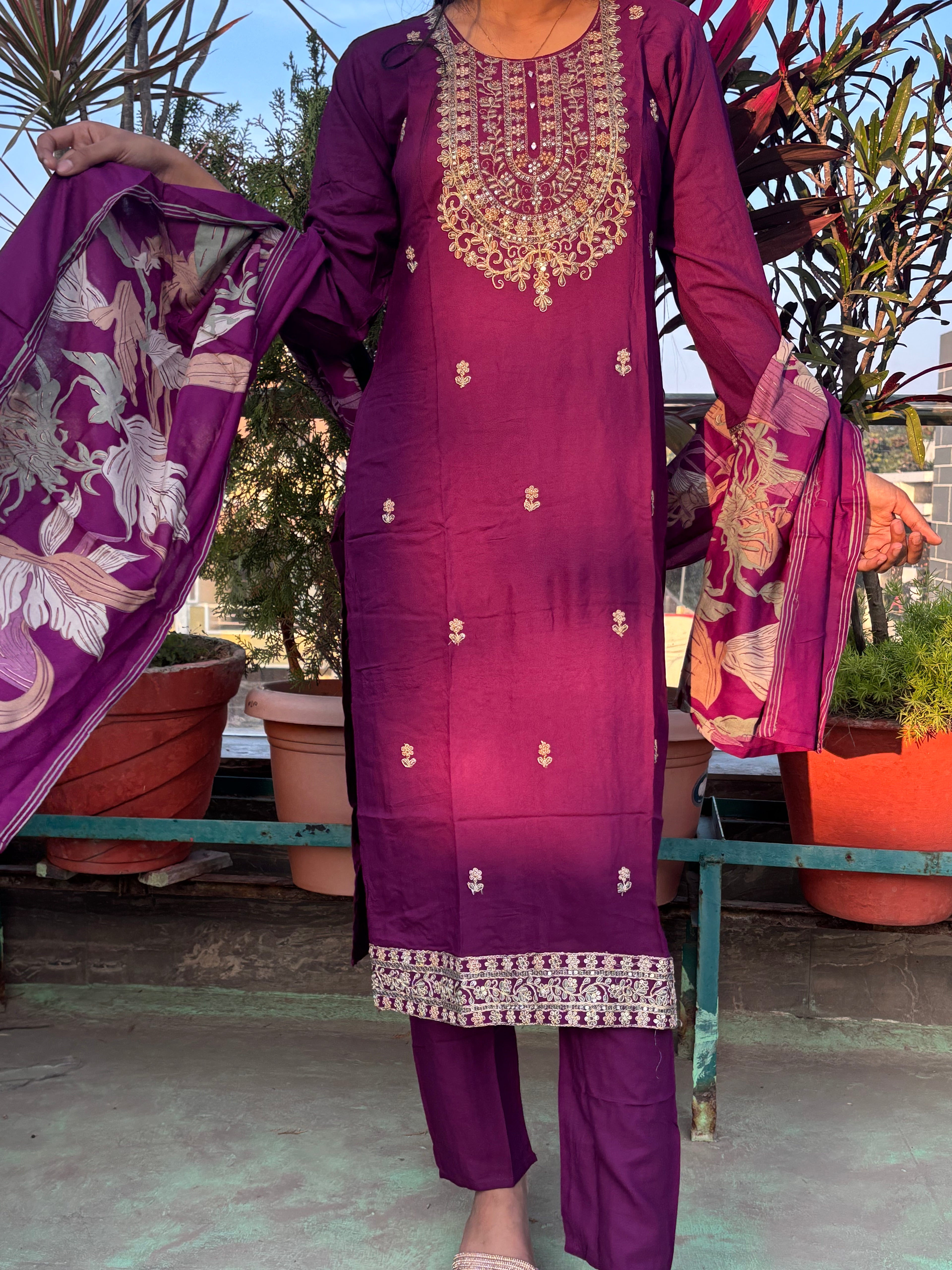 Purple 3 peice Suit Set