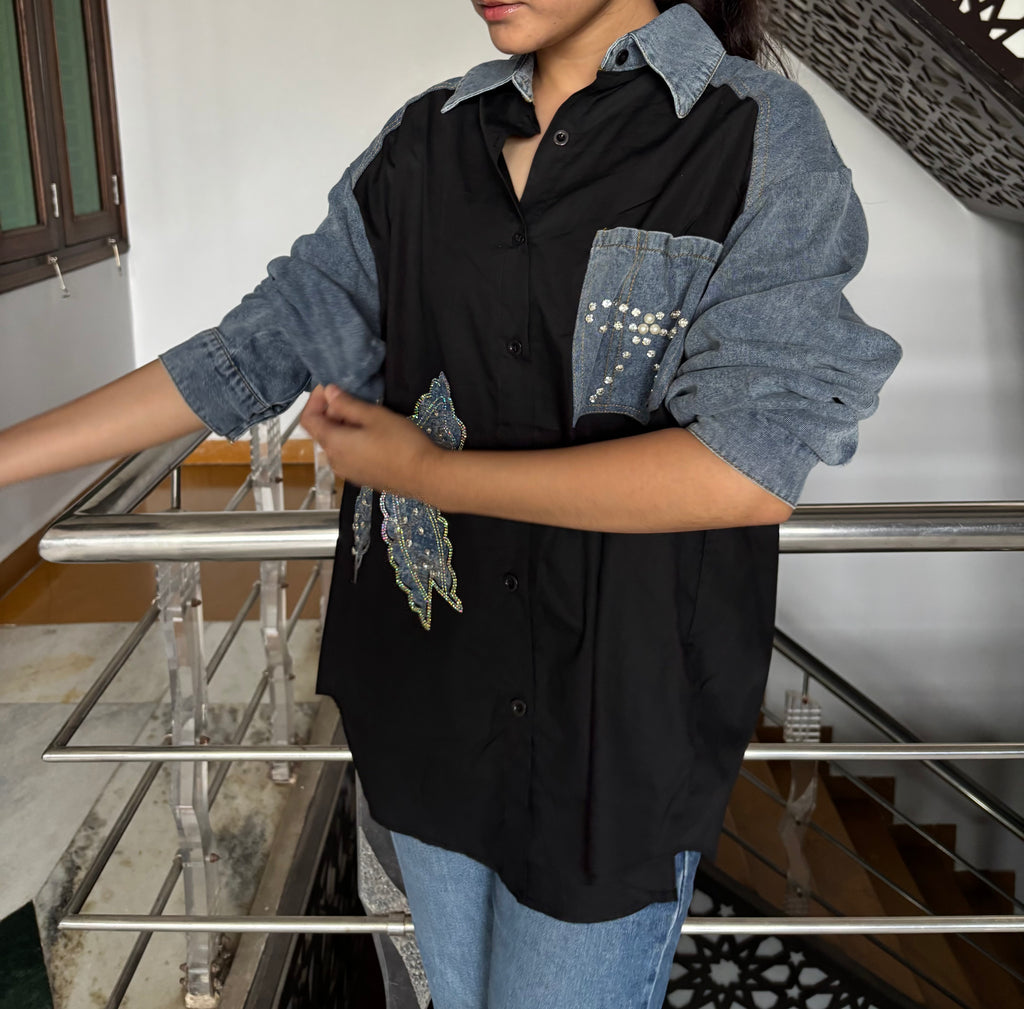 KOREAN SHIRT- BLACK