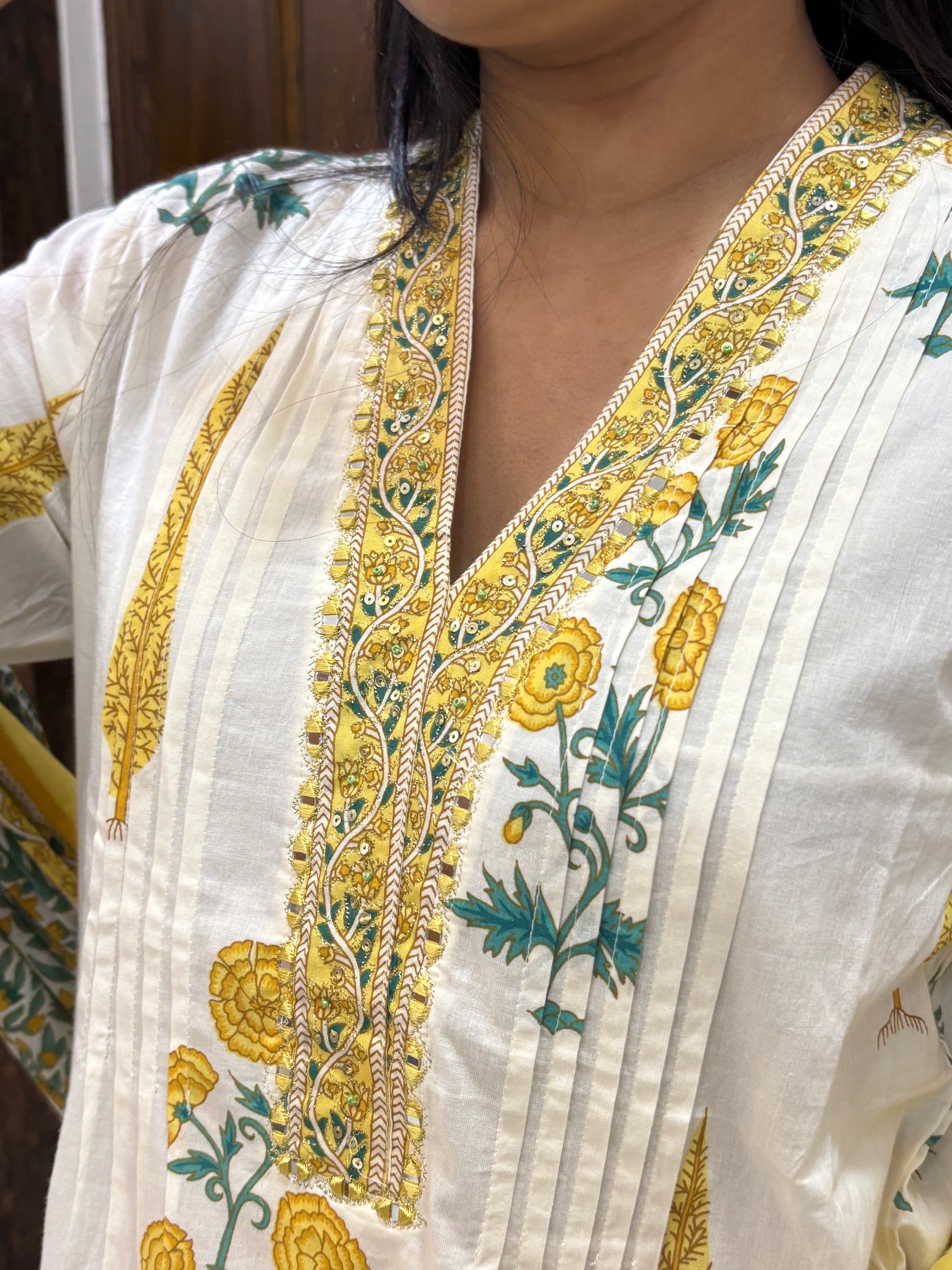 straight cotton suit set