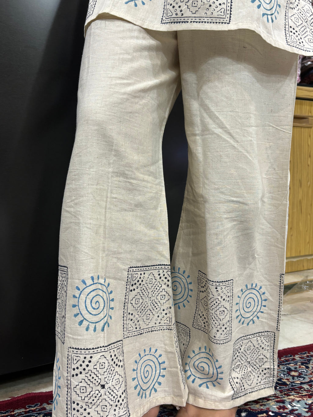 Ivory Blue Spiral Co-ord Set