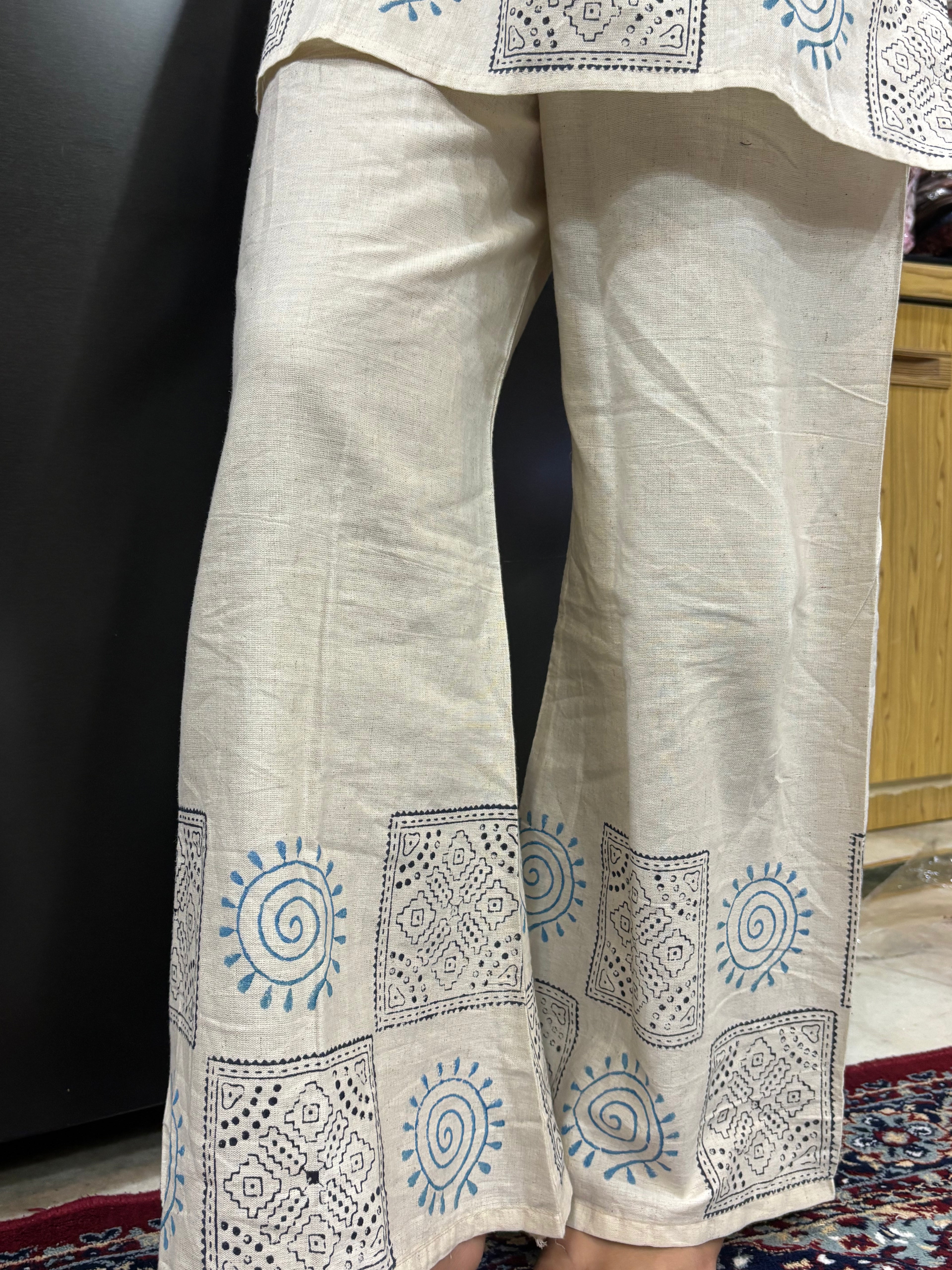 Ivory Blue Spiral Co-ord Set