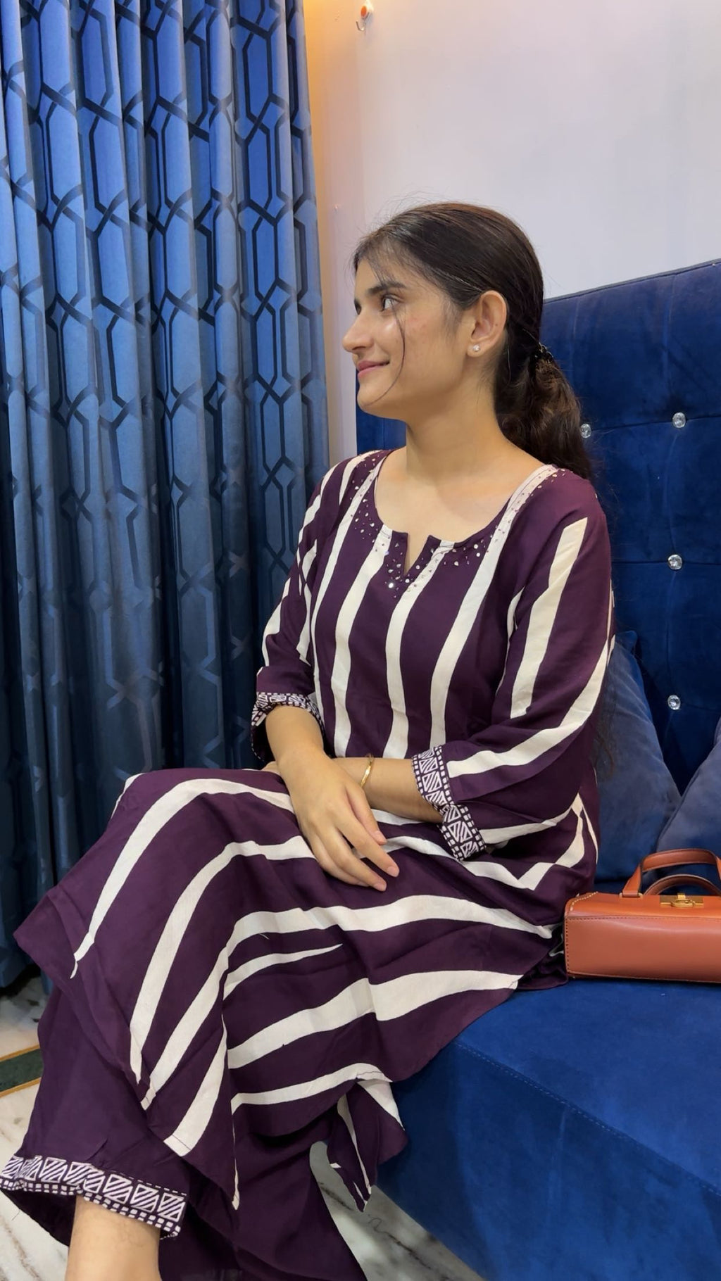 Rayon Cord Set - Plum