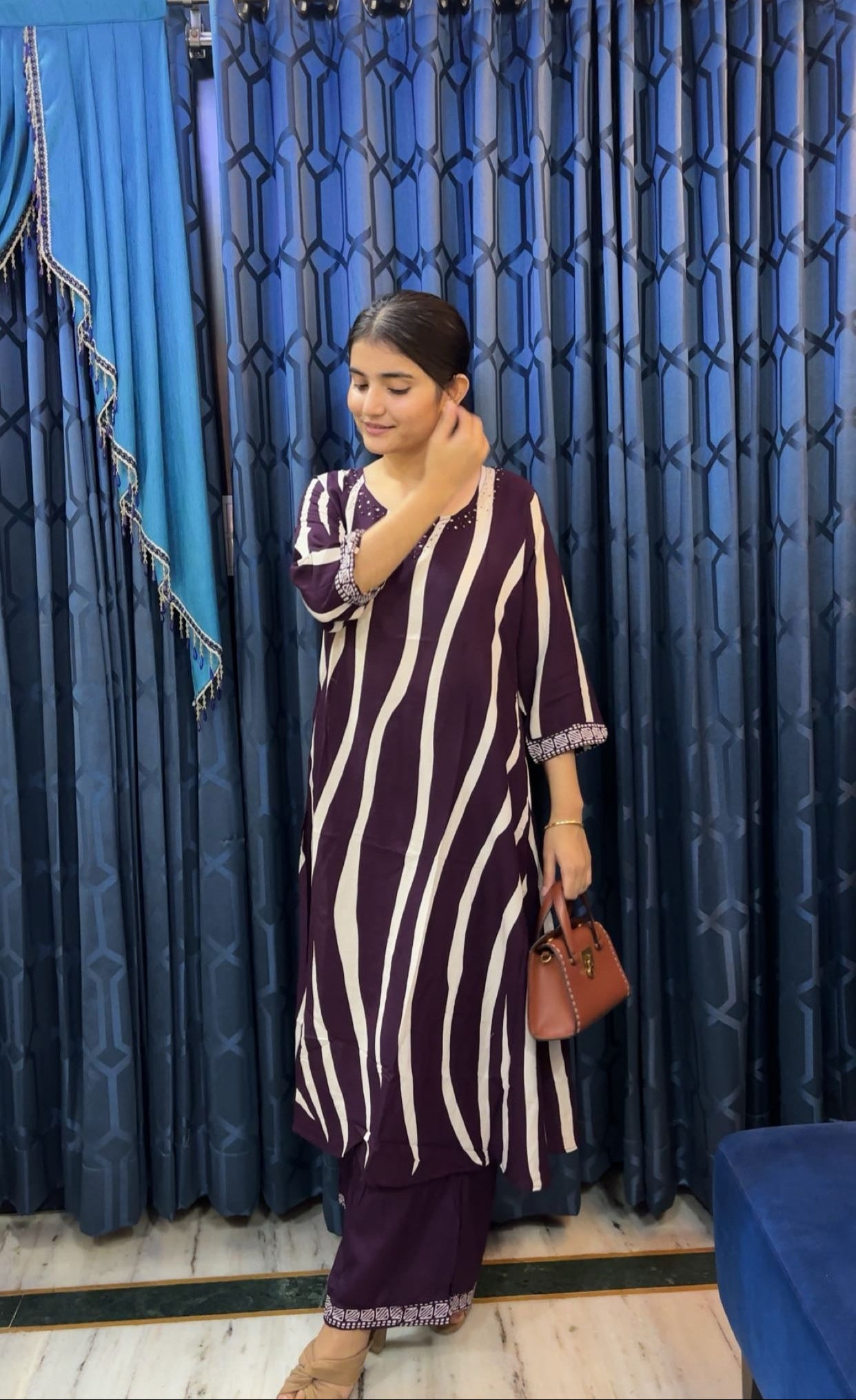 Rayon Cord Set - Plum