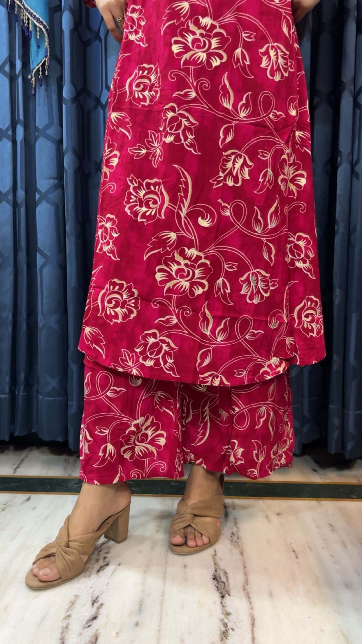 Rayon Cord Set - Hot Pink