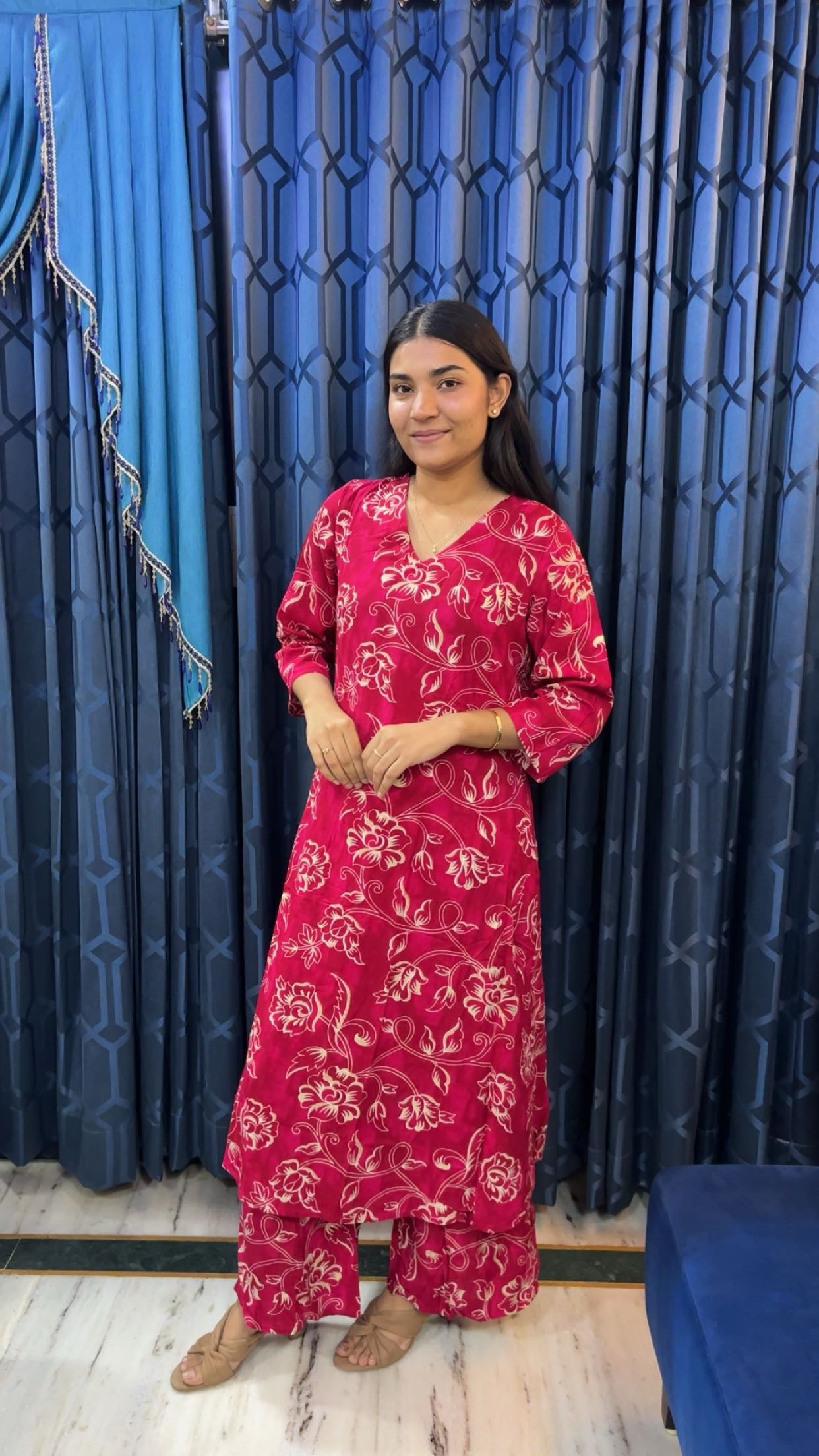 Rayon Cord Set - Hot Pink