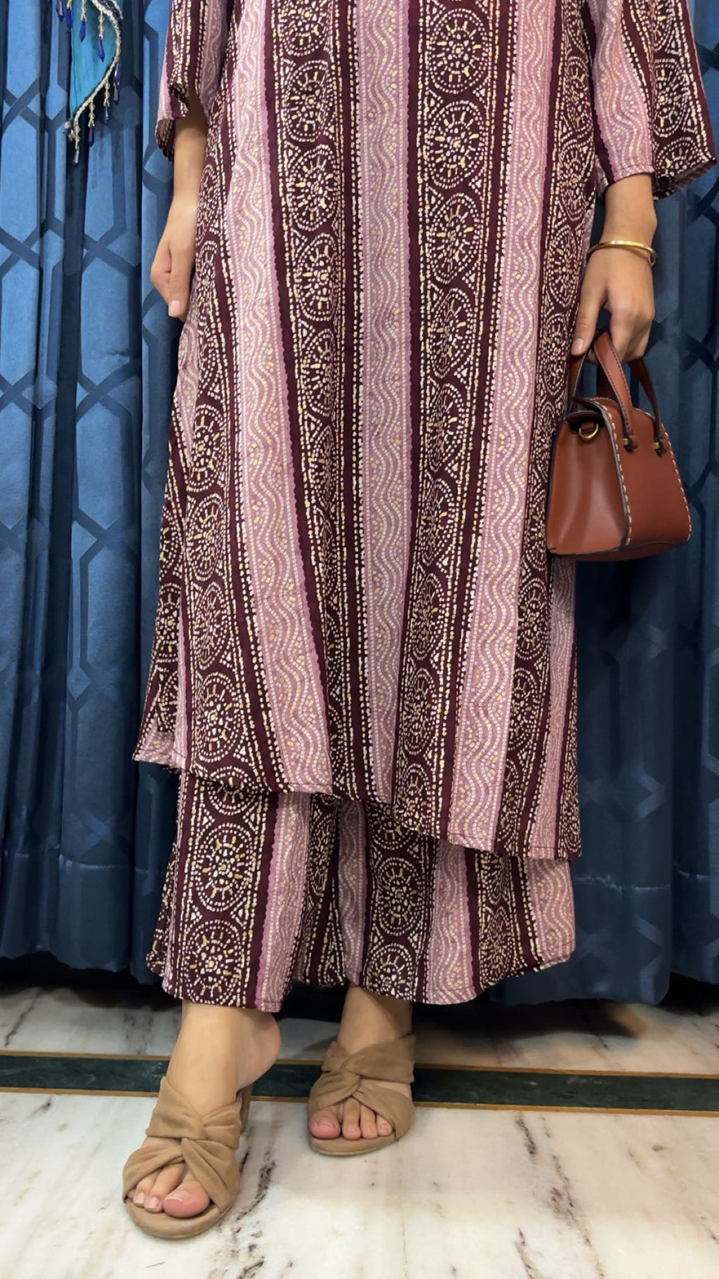 Rayon Cord Set - Bandhani