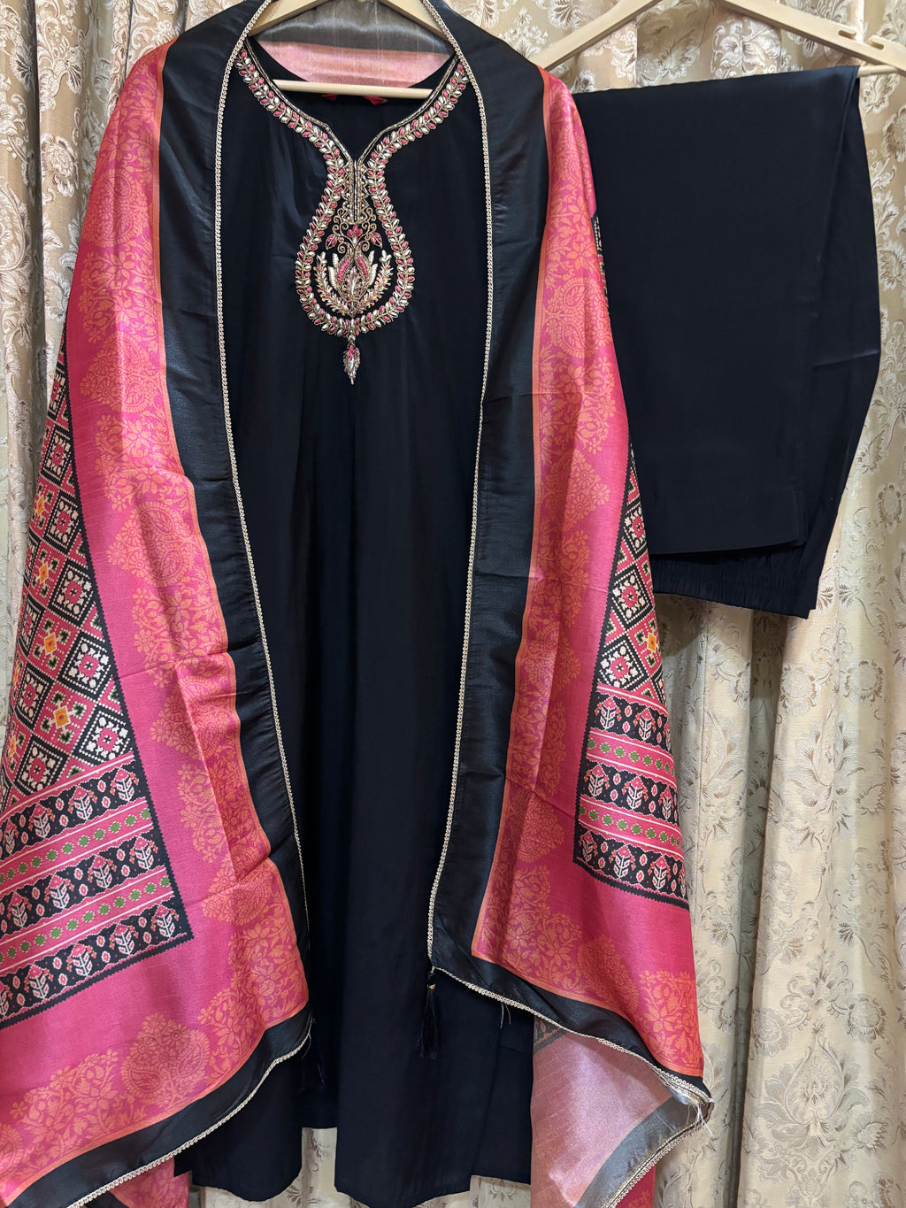 Black Pink Suit Set