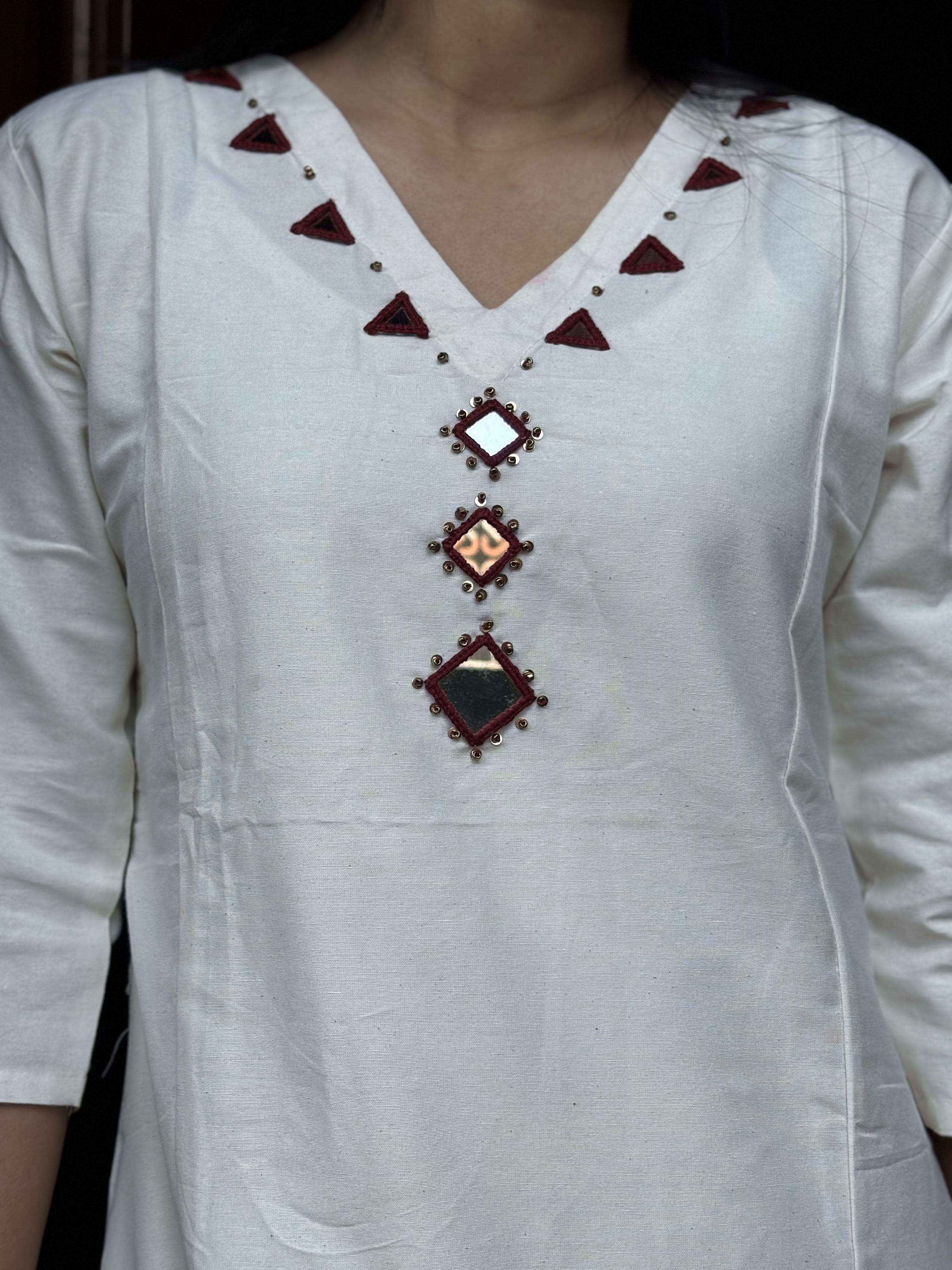 white khadi cord set